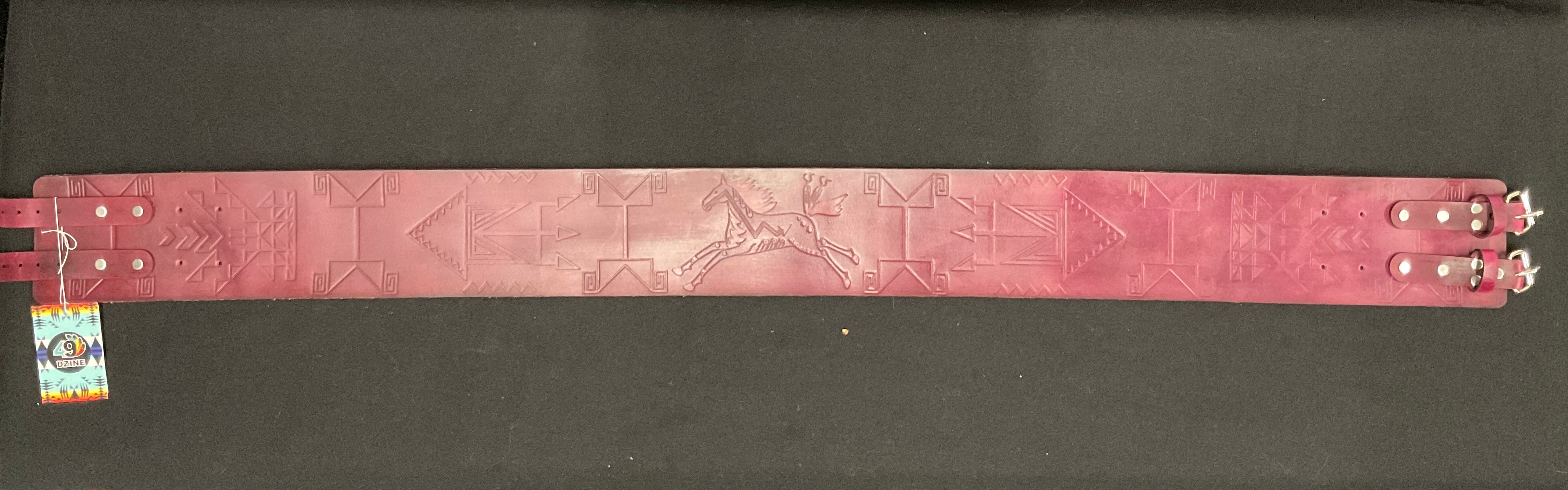 Handmade Buffalo Hide Powwow Belt
