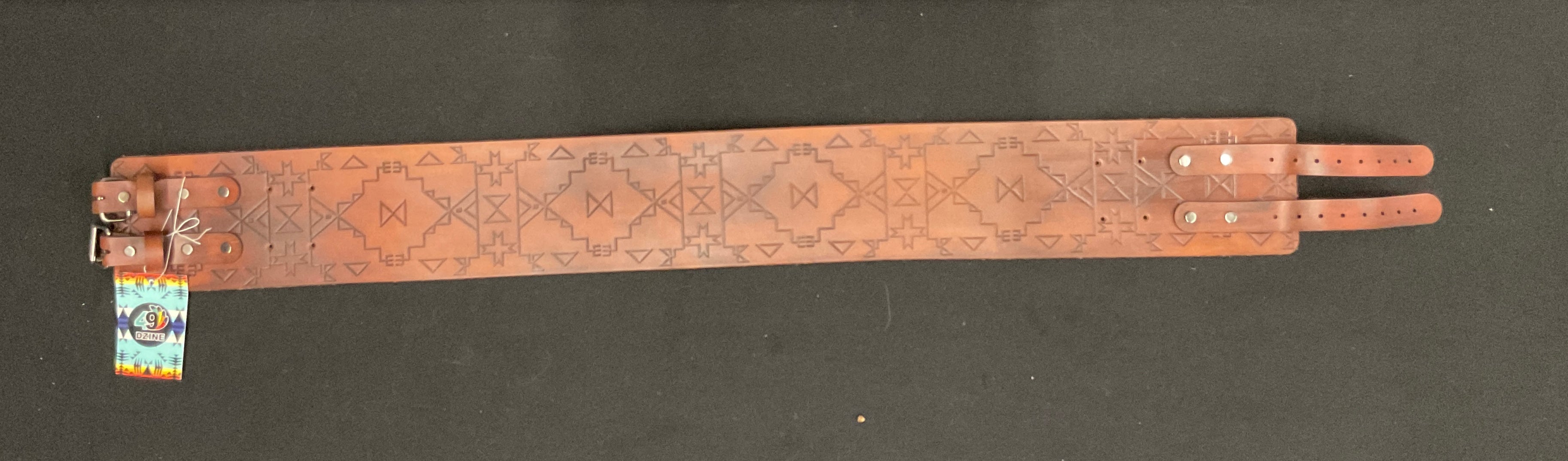 Handmade Buffalo Hide Powwow Belt