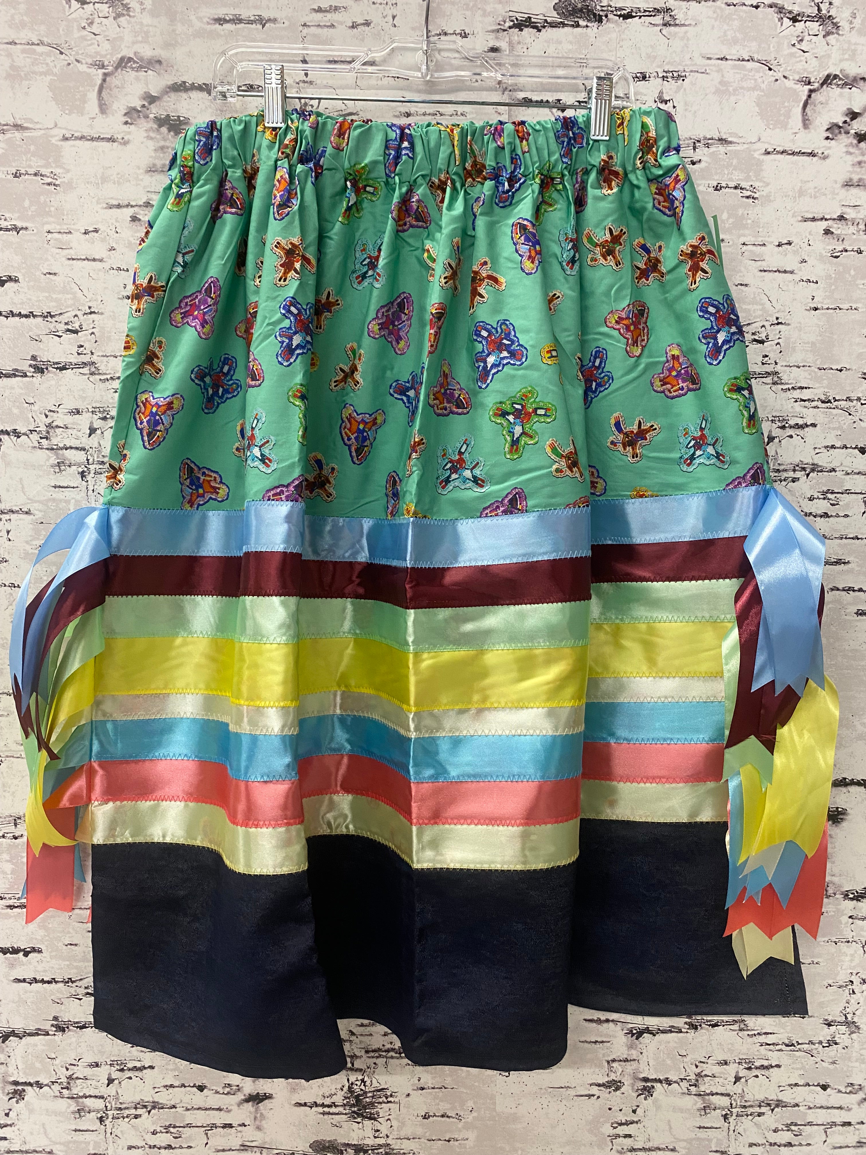 Handmade Riders Teal w/ Black Bottom Ribbon Skirt