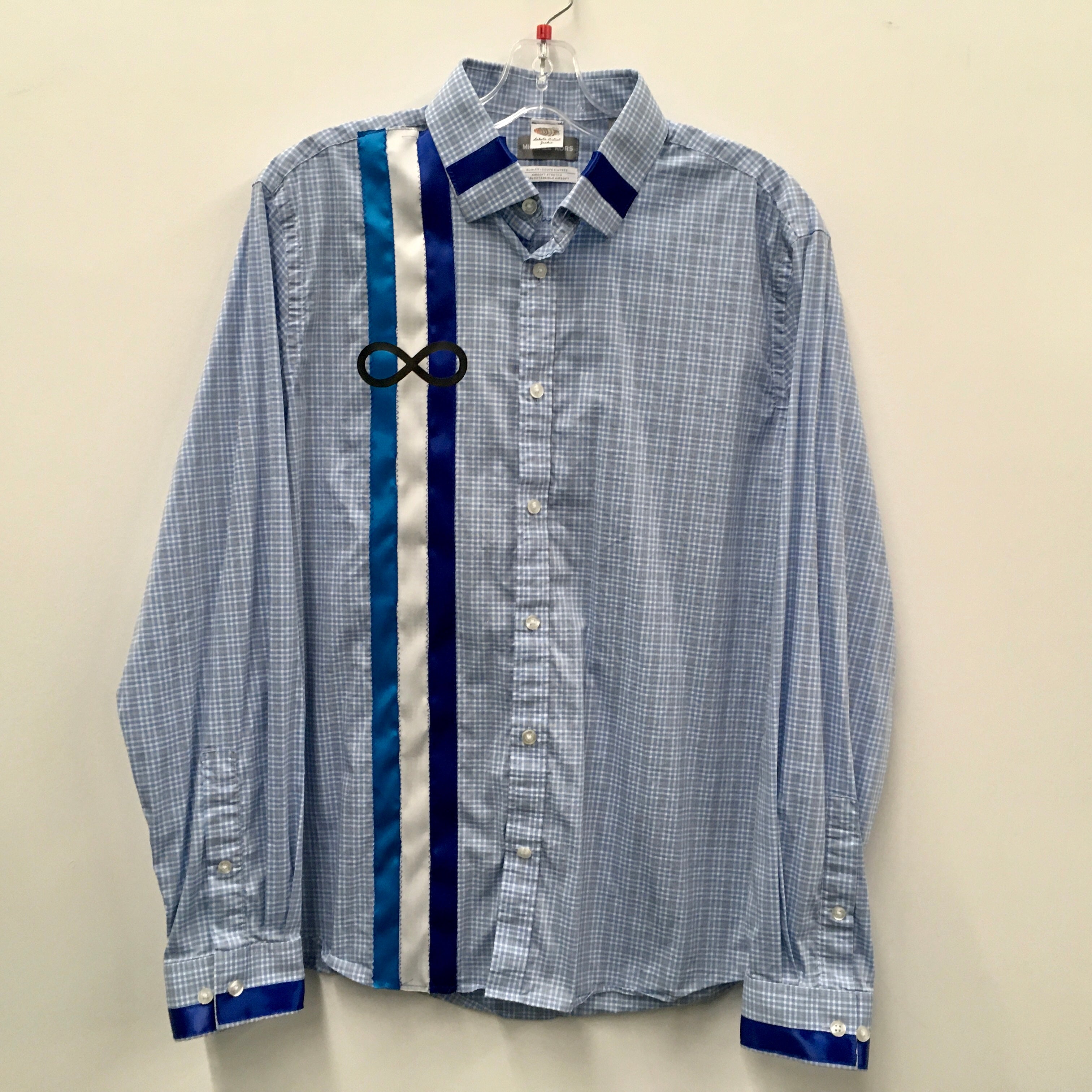 Jackie Lafferty Ribbon Shirt- Blue Plaid Métis