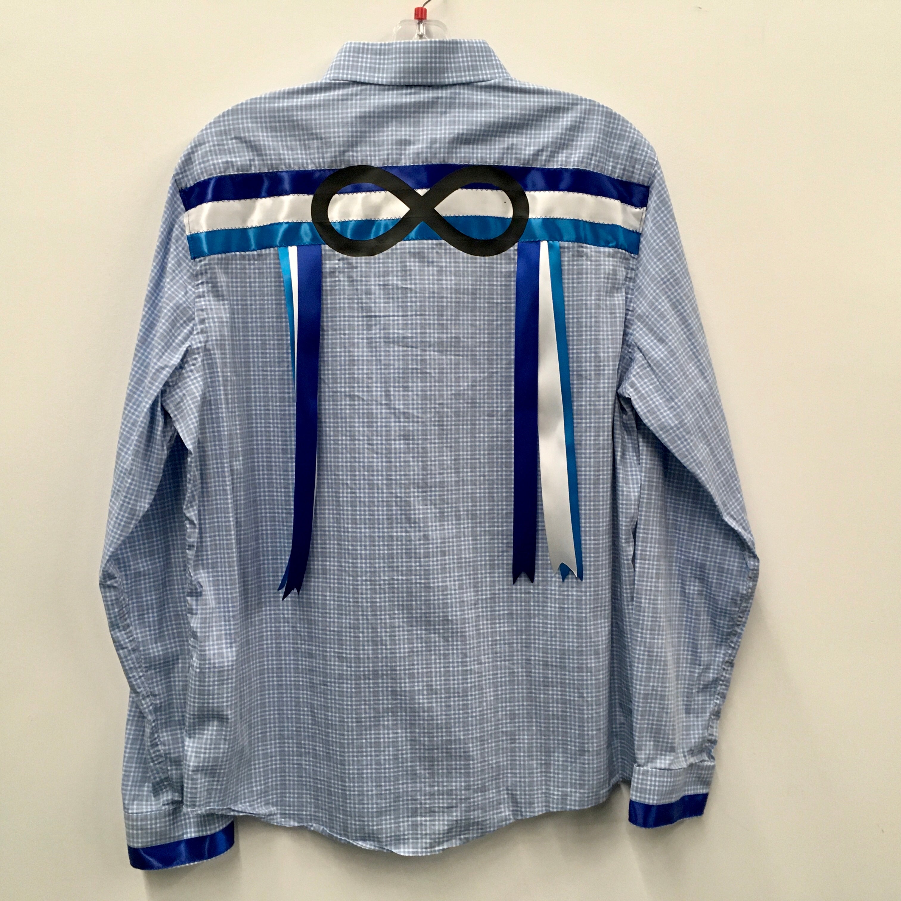 Jackie Lafferty Ribbon Shirt- Blue Plaid Métis