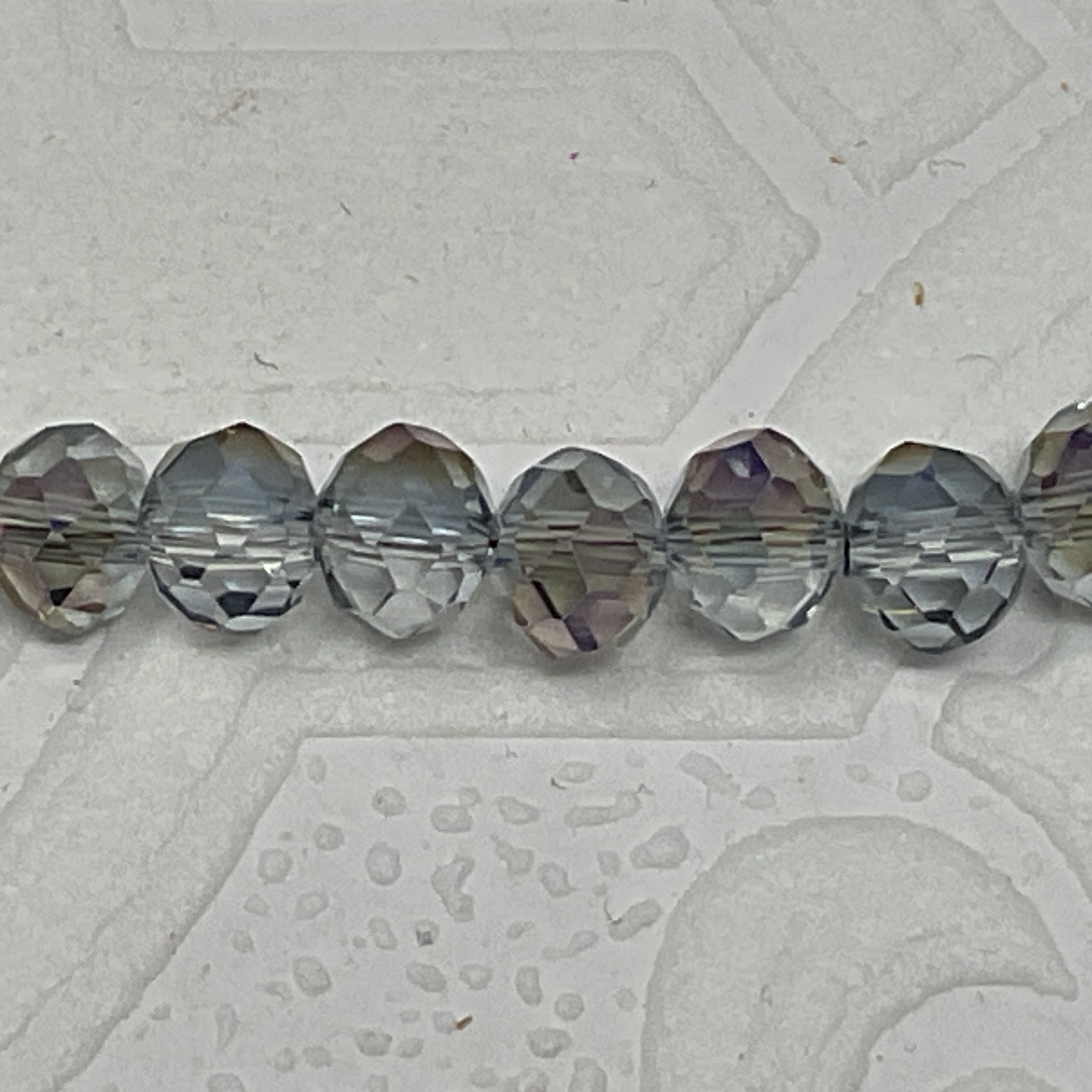 6mm Rondelle Glass Bead - Dusky Sky