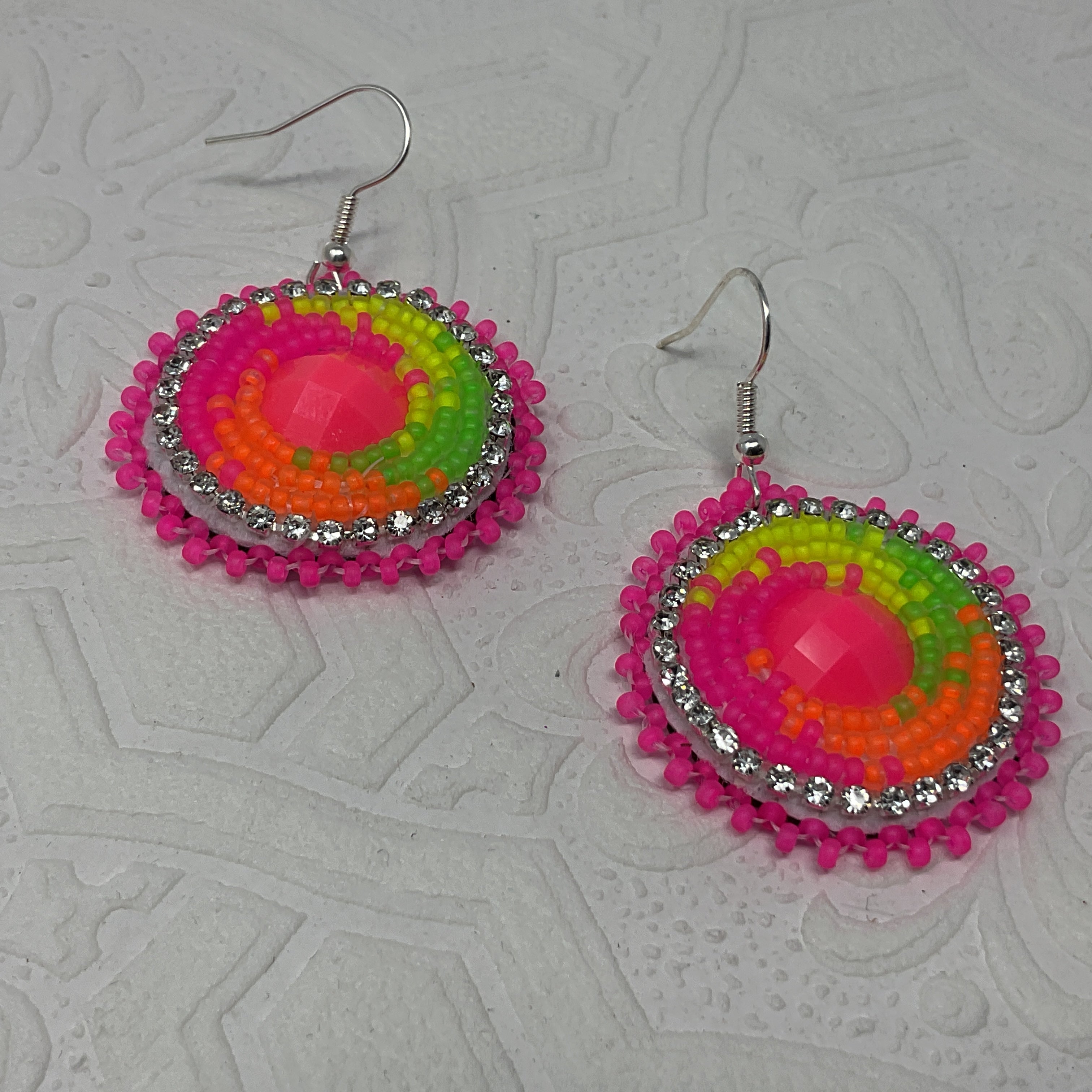 Meg Sheridan Small Pink Circle Earrings
