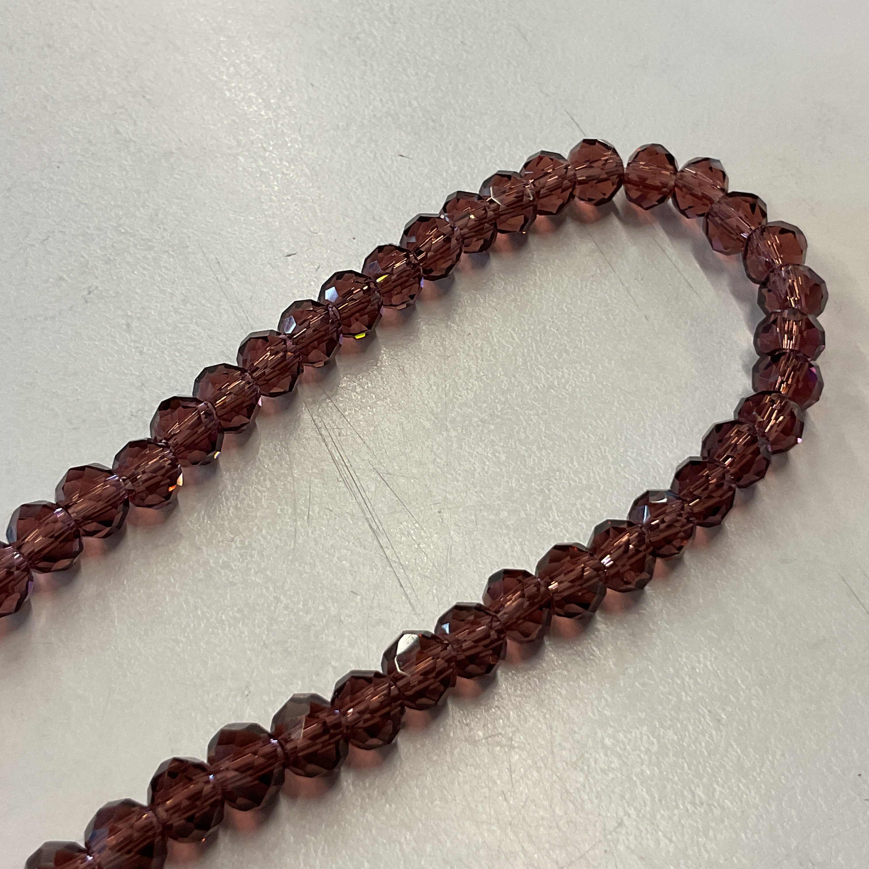 6mm Rondelle Glass Bead - Mauve