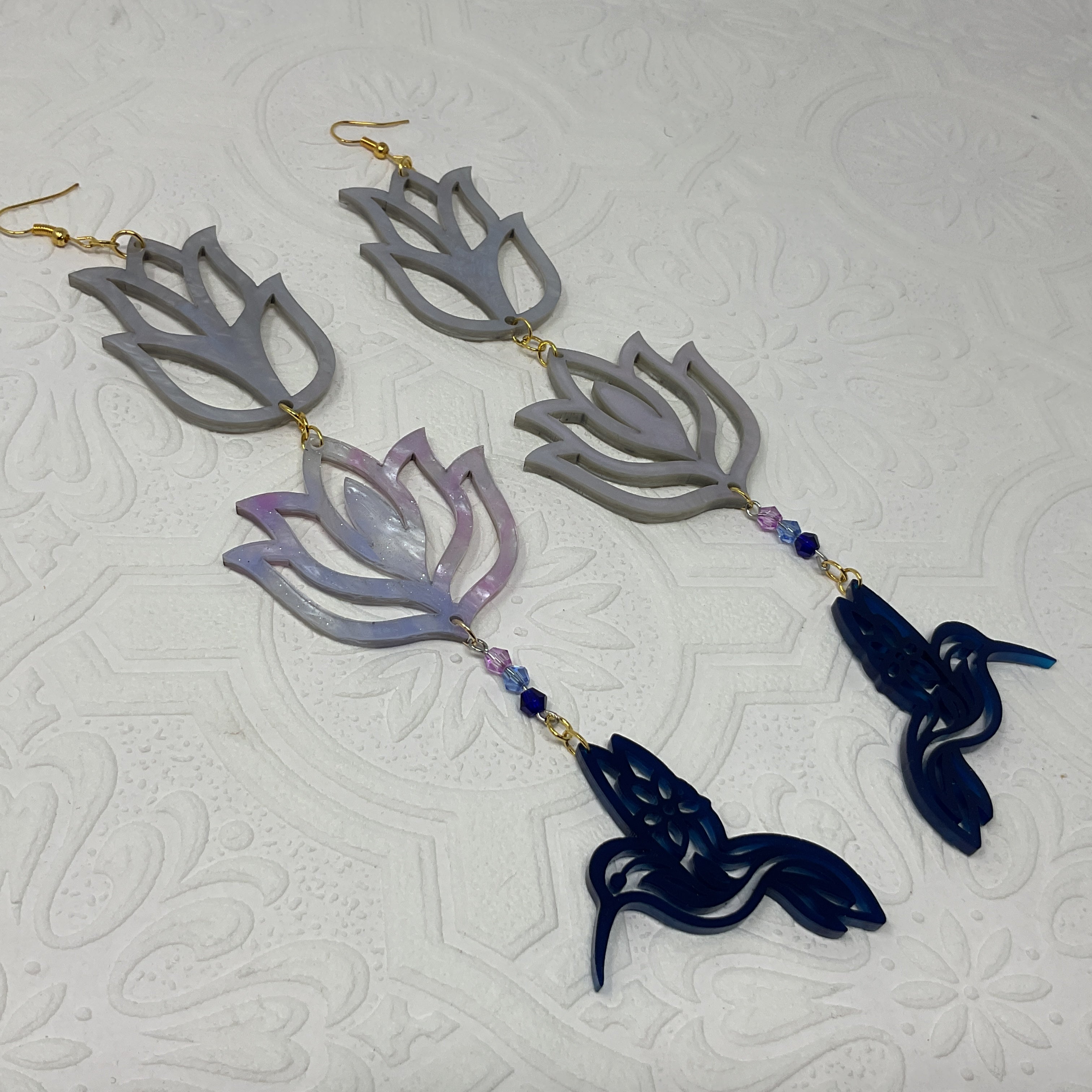 Handmade Long Acrylic Earrings