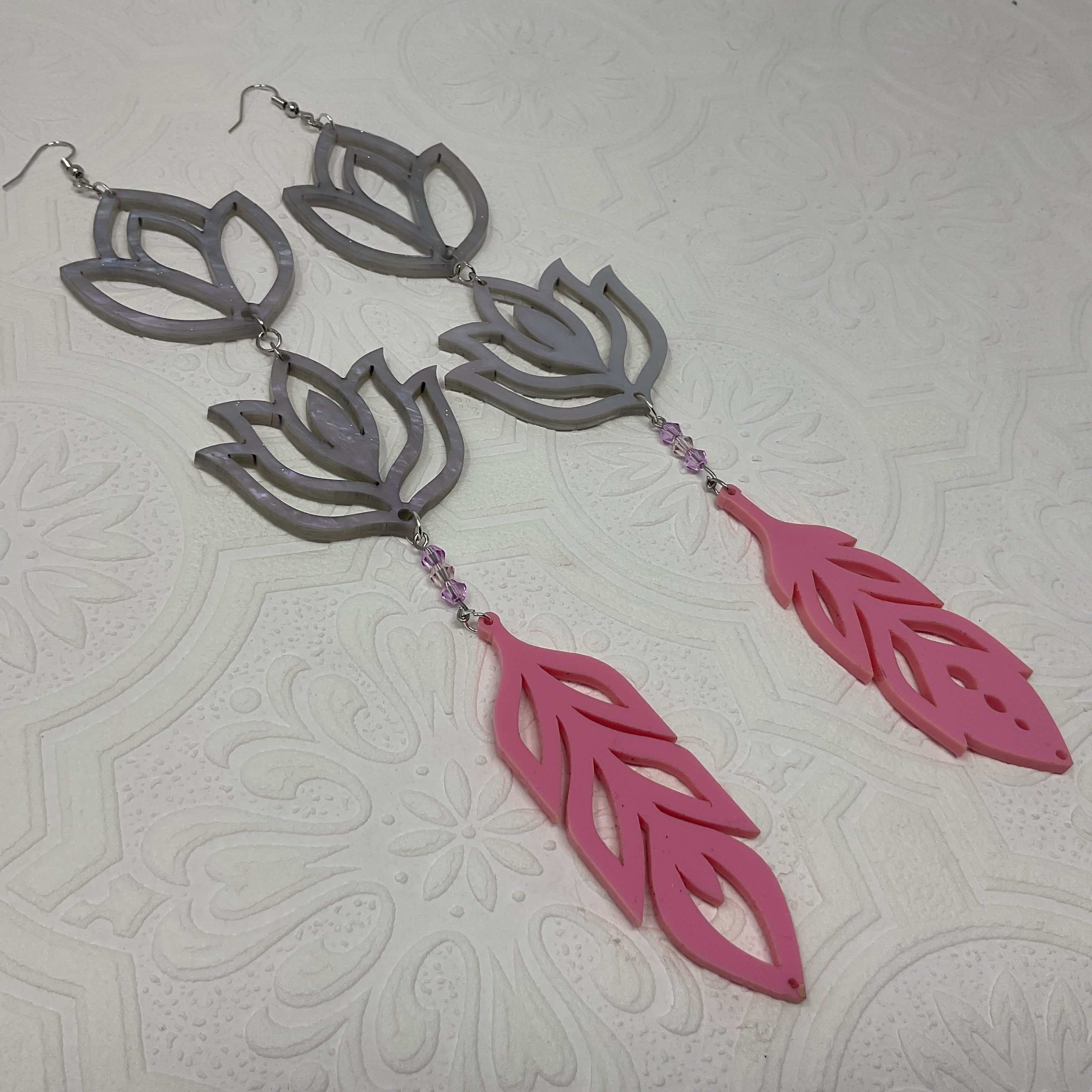 Handmade Long Acrylic Earrings