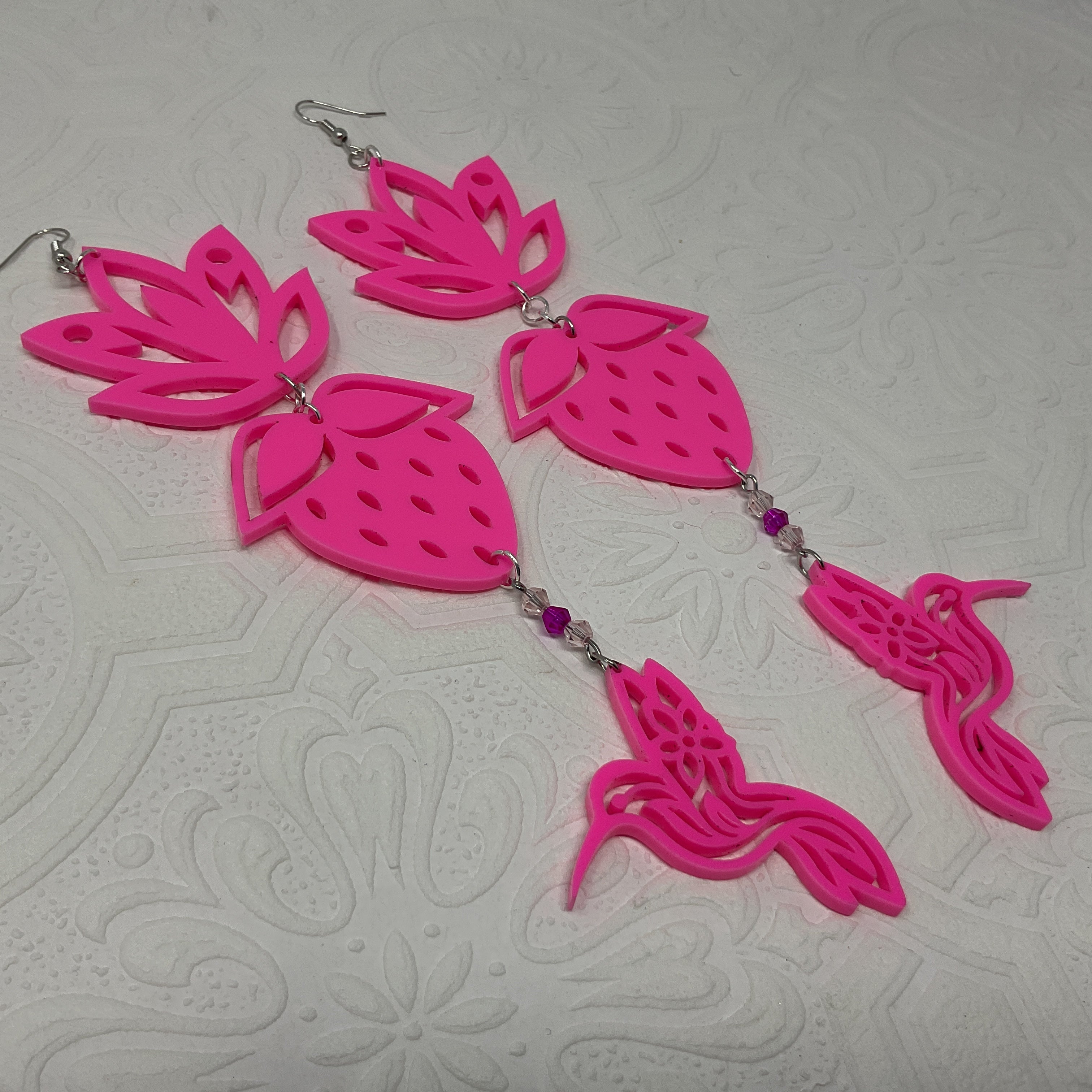 Handmade Long Acrylic Earrings