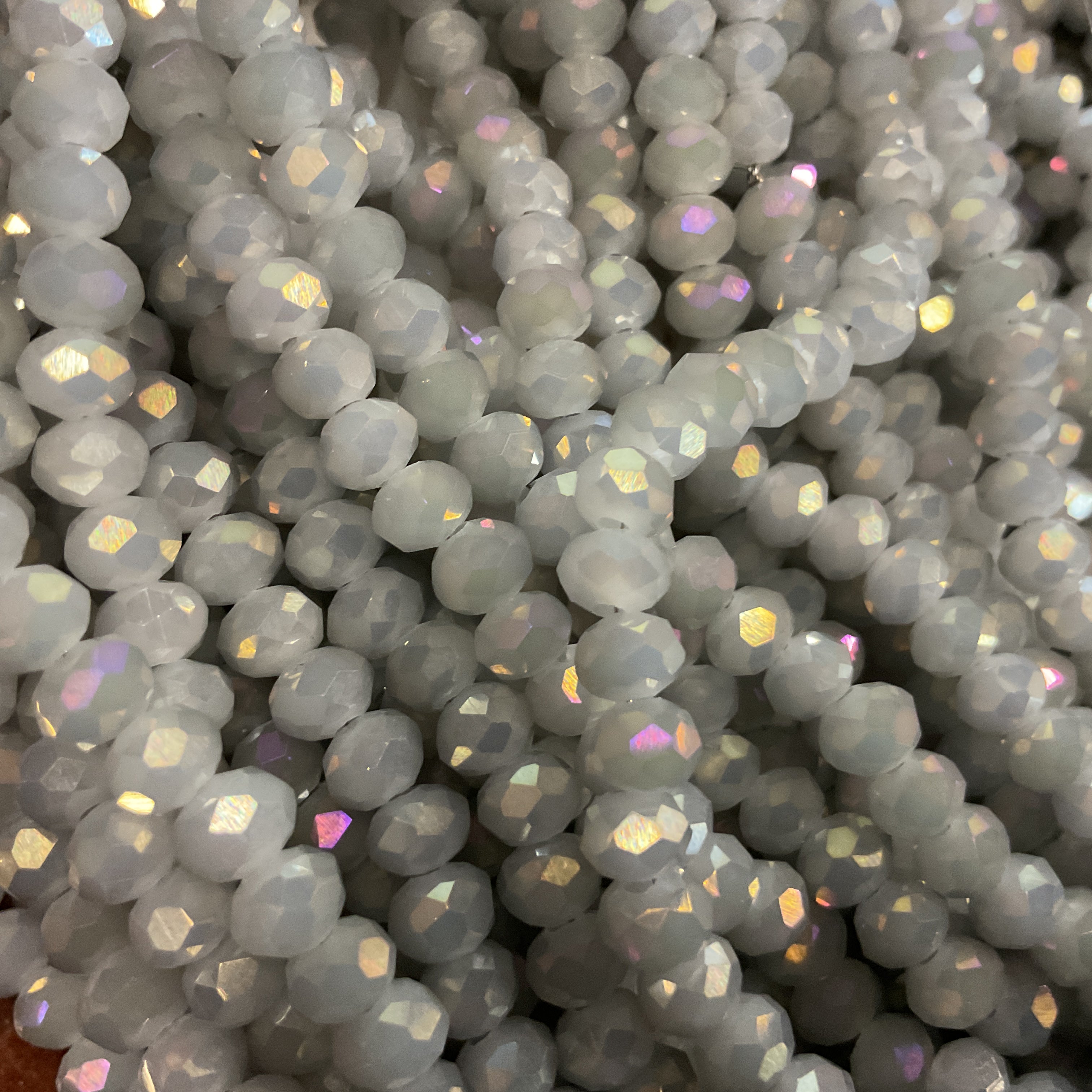 6mm Rondelle Glass Bead - Crystal Nectar