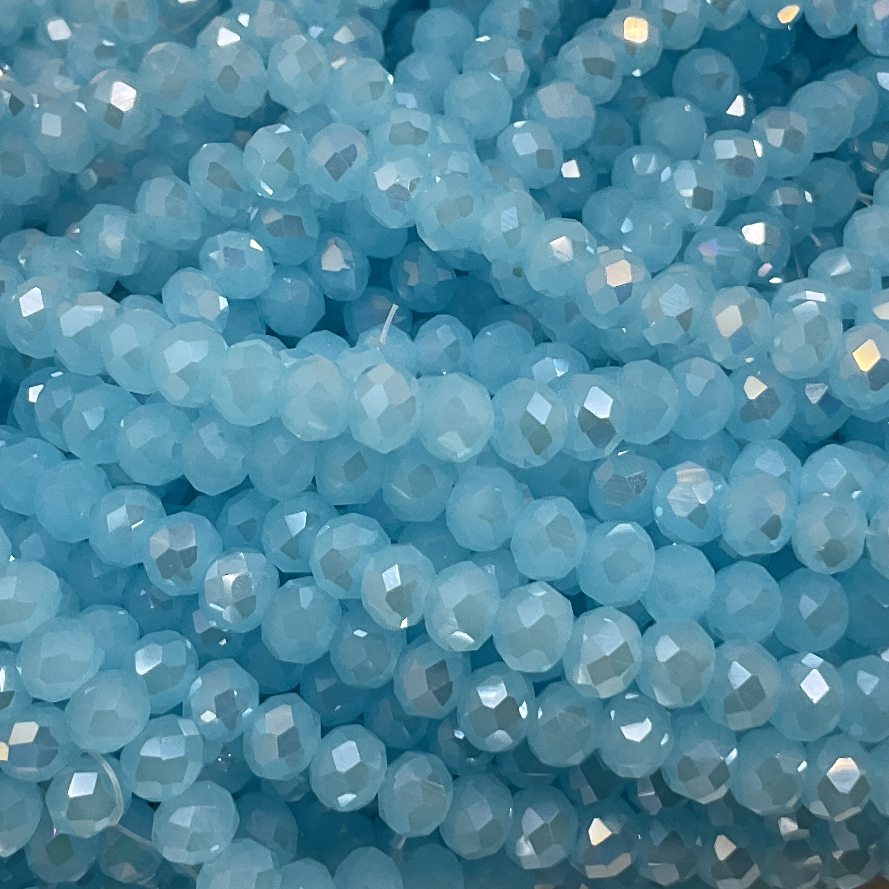 6mm Rondelle Glass Bead - Crystal Waves