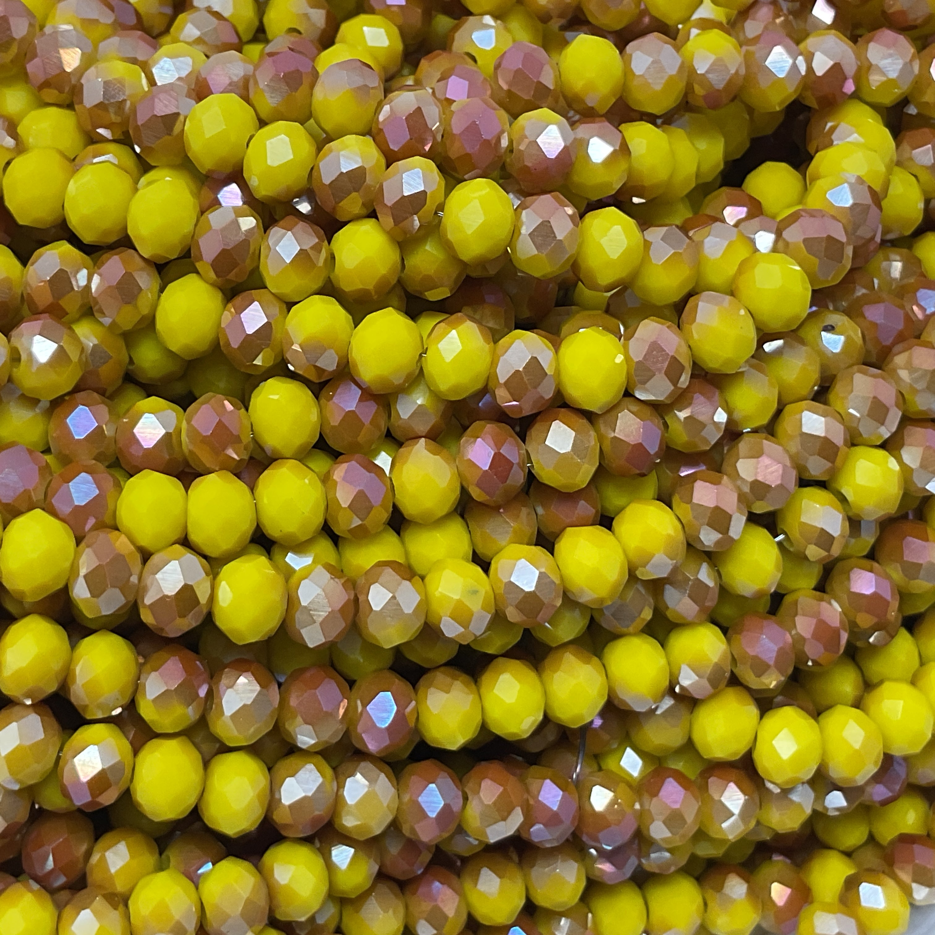 6mm Rondelle Glass Bead - Crystal Moss