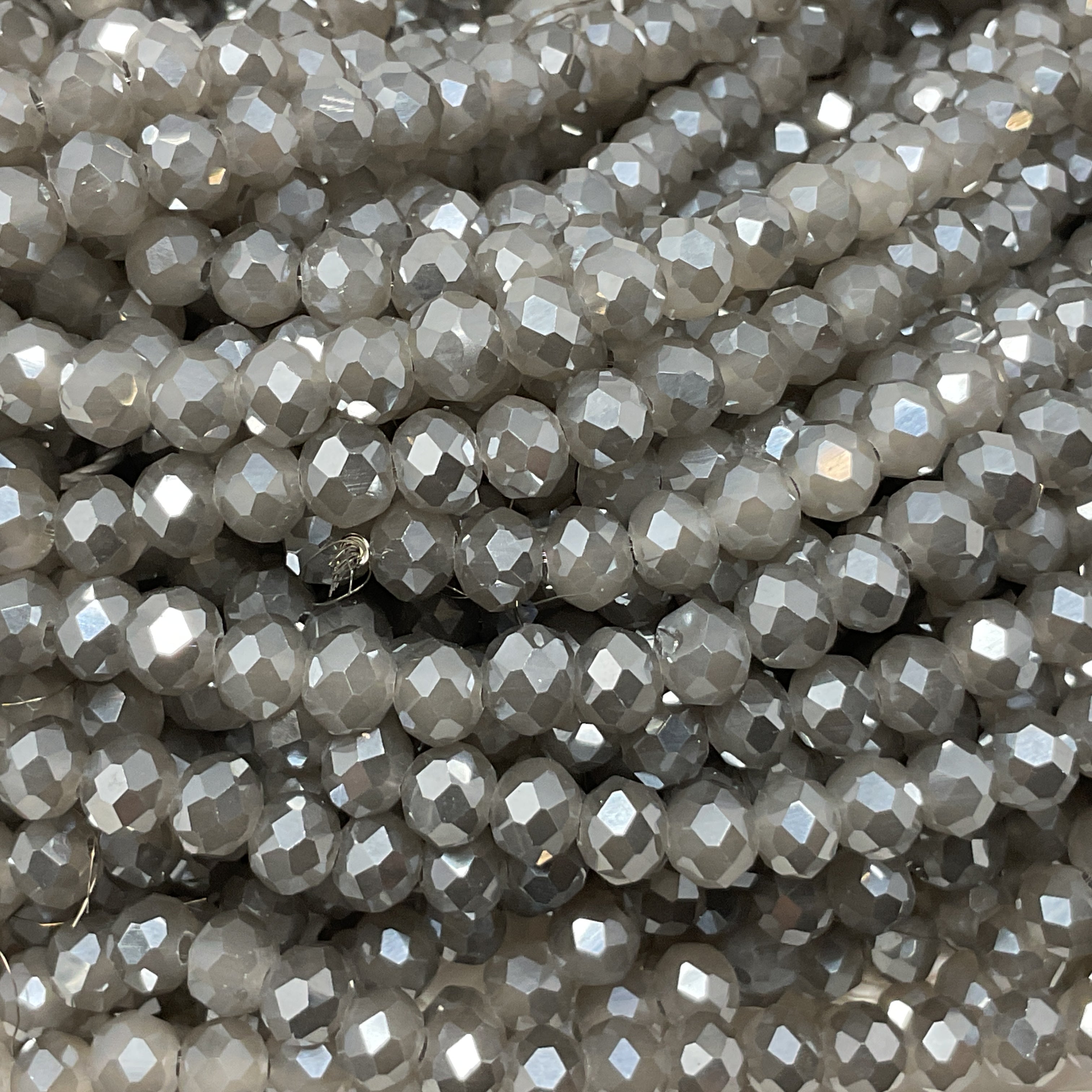 6mm Rondelle Glass Bead - Crystal Slate