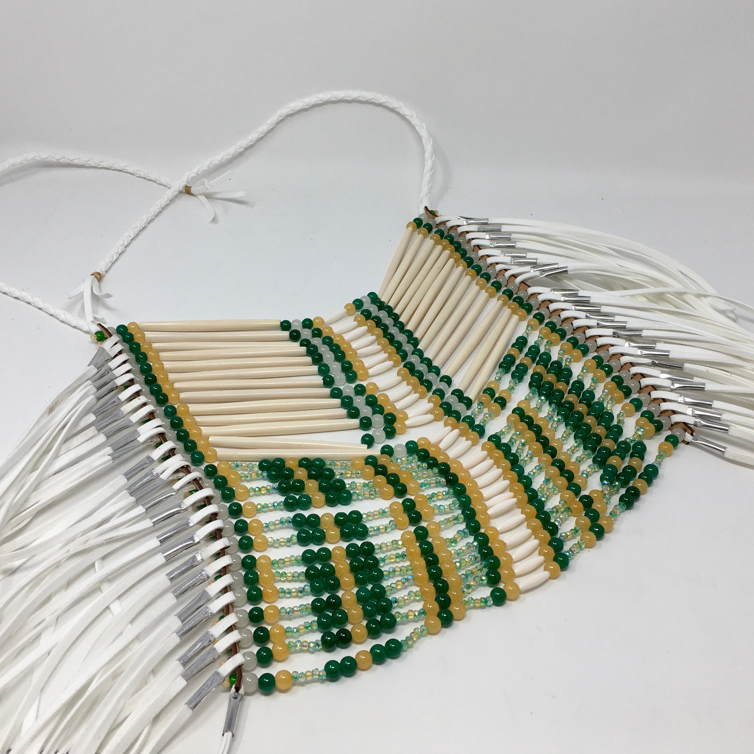 Handmade Green w/ Tassels Breastplate