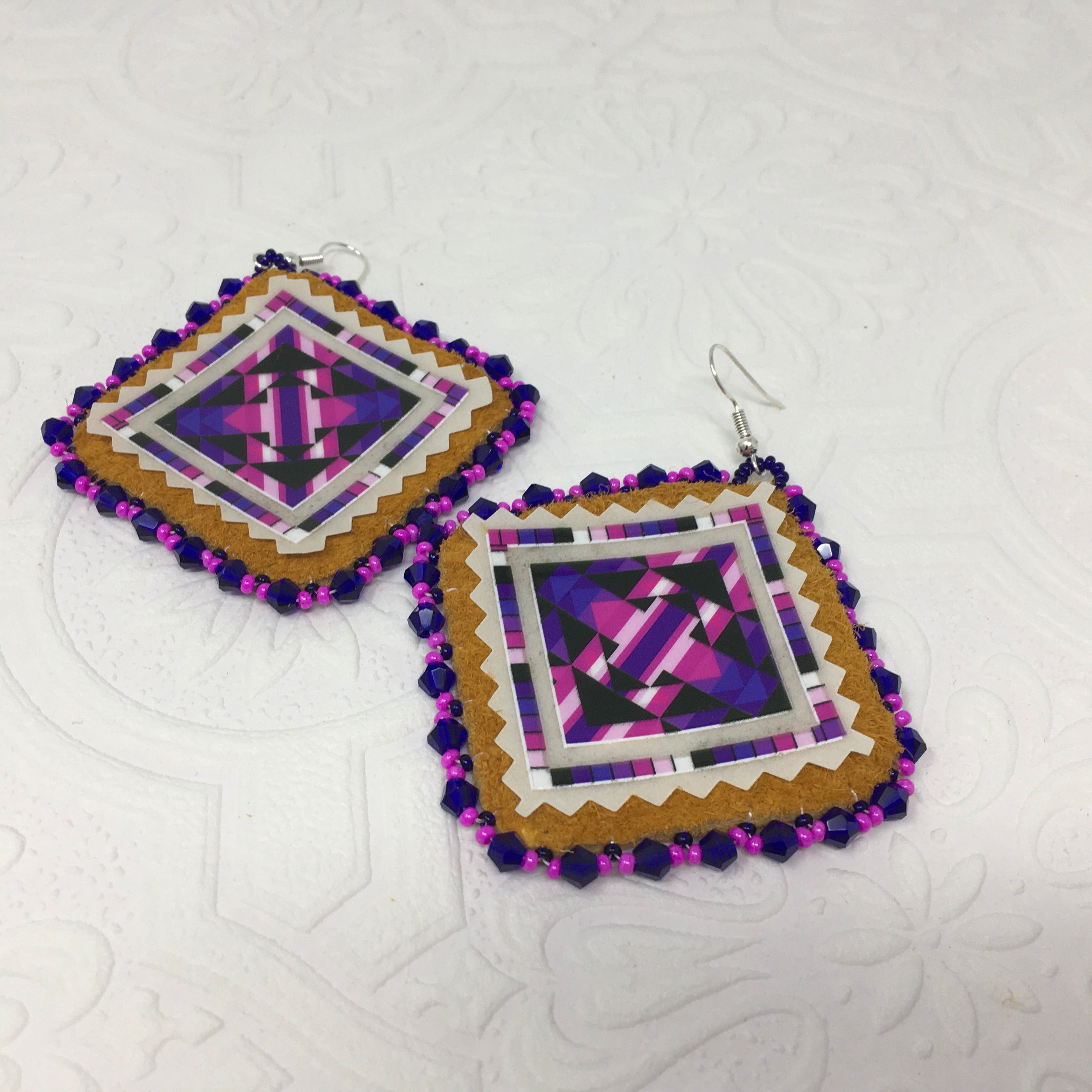 Handmade Hide Beaded Earrings
