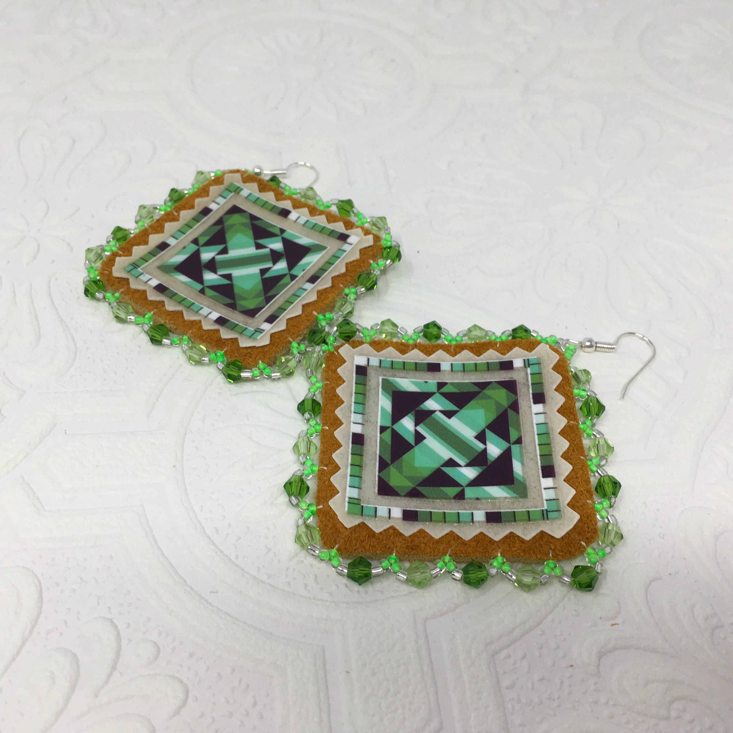 Handmade Hide Beaded Earrings