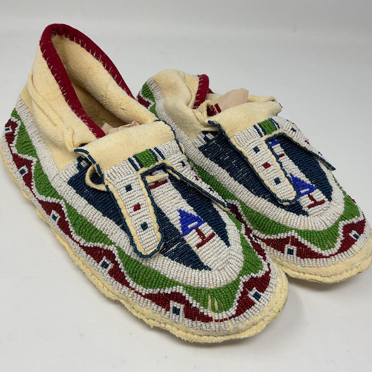 Beaded Elk Hide Moccasins