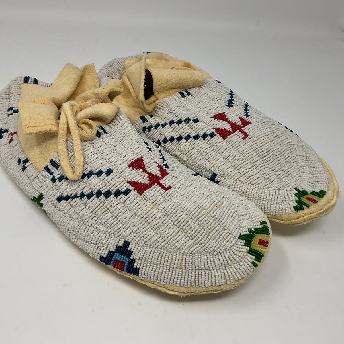 Beaded Elk Hide Moccasins
