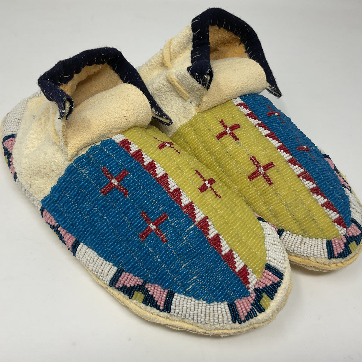 Beaded Elk Hide Moccasins
