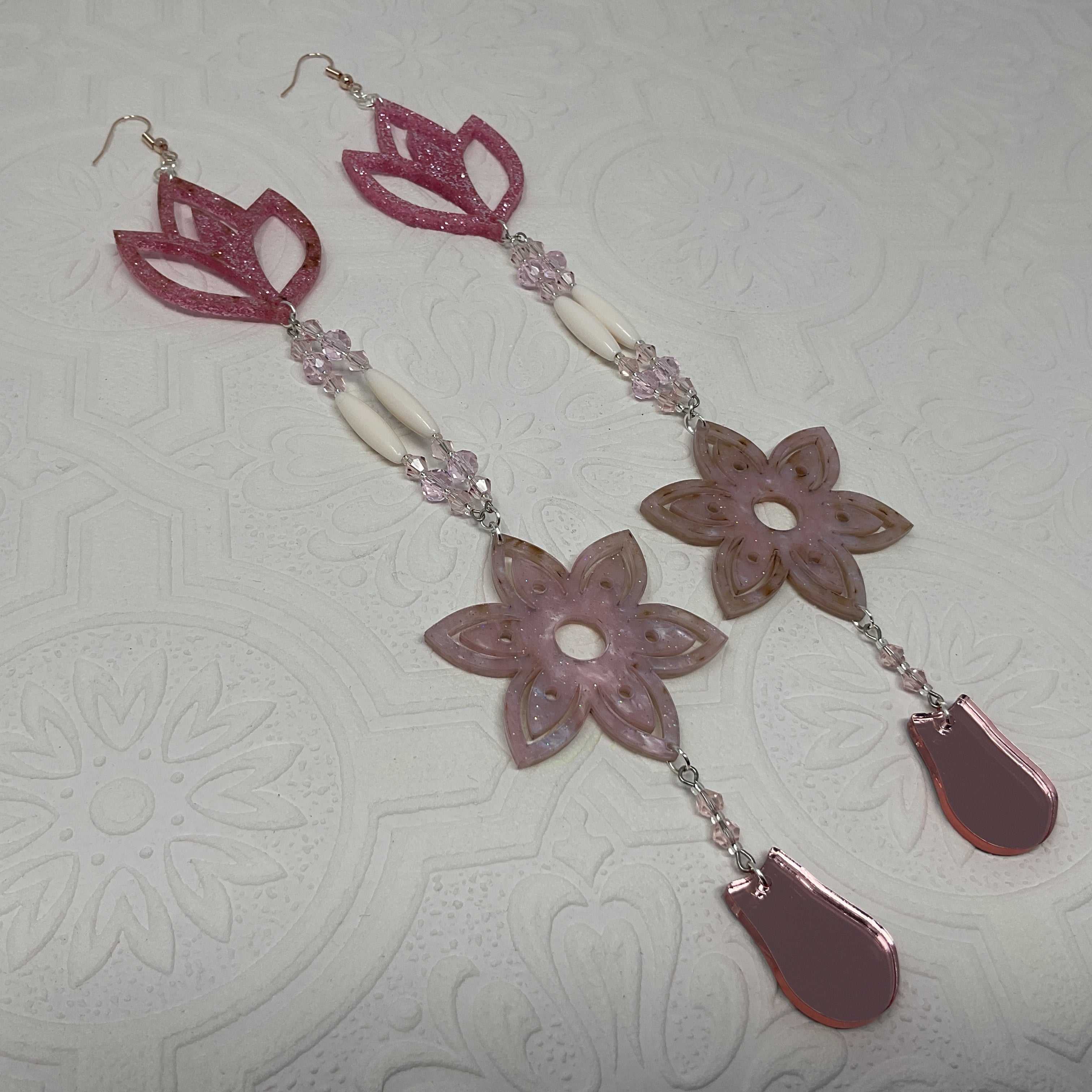 Handmade Long Acrylic Earrings