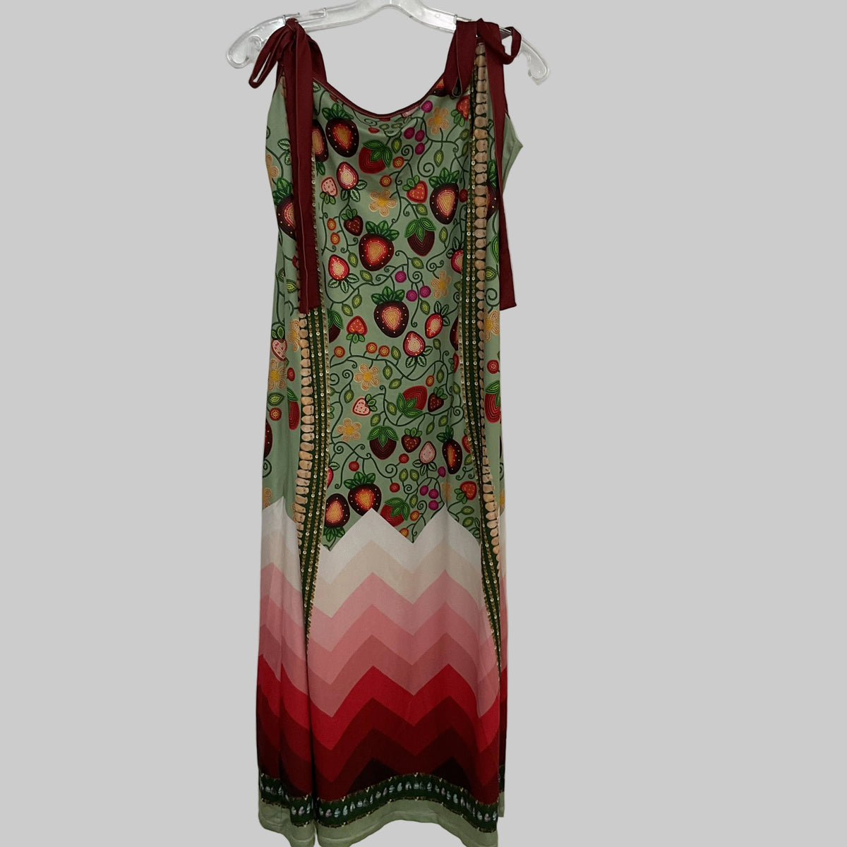 One-Off Strawberry Tie Shoulder Dress