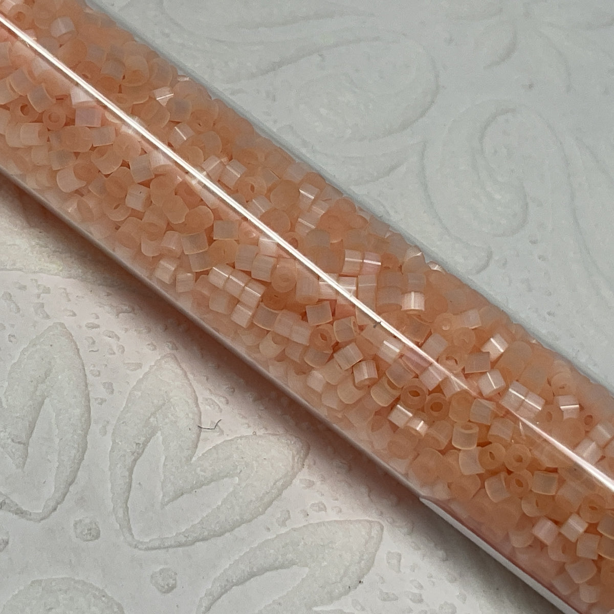 1.6mm Size 15/0 24g tube Cylindica Seed Beads Peach