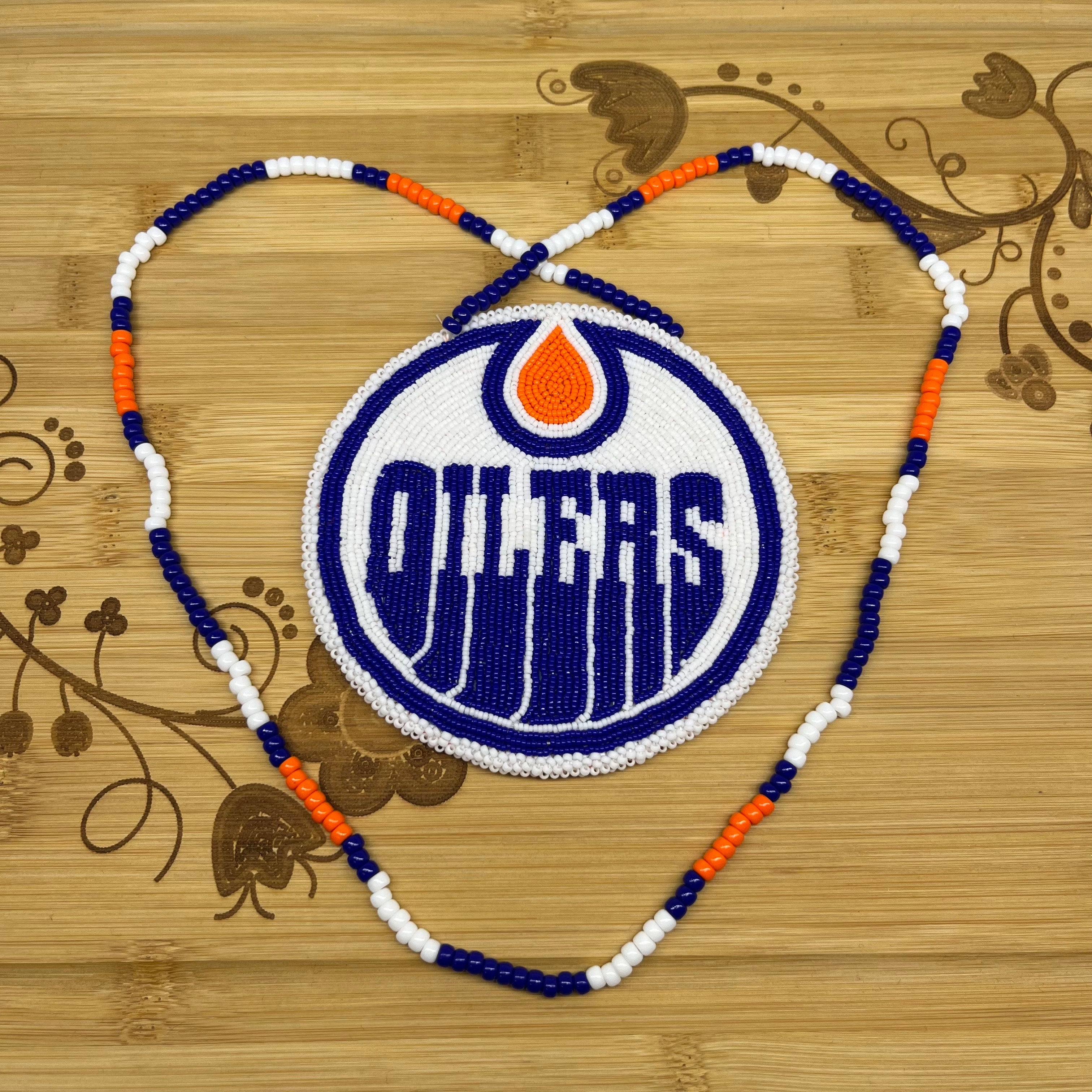 Danielle Redgun Edmonton Oilers Beaded Medallion