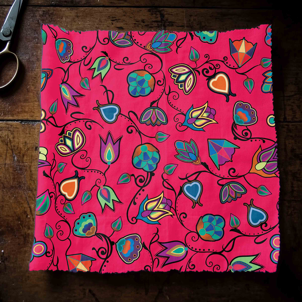 Indigenous Paisley Fuschia Cotton Poplin