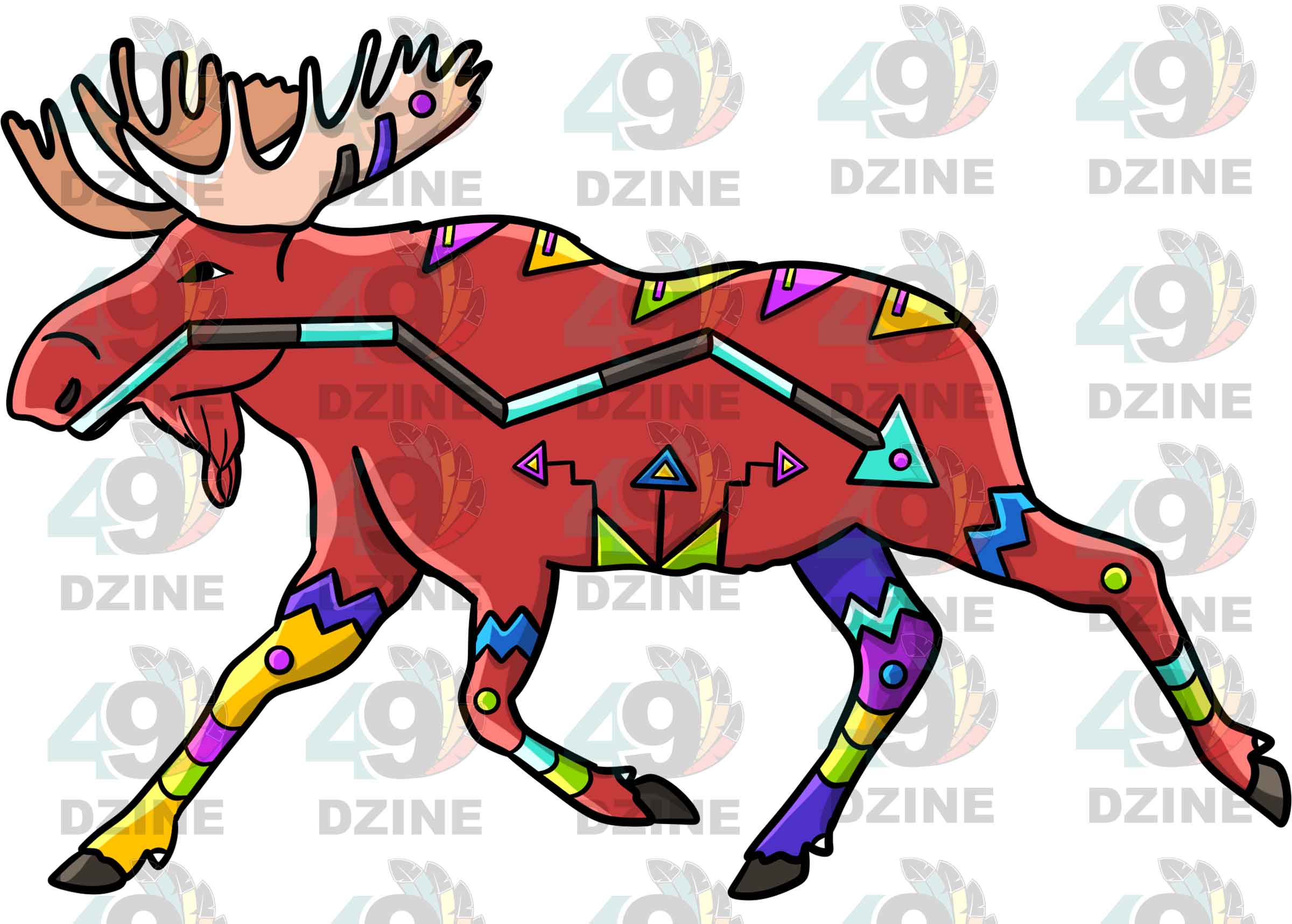 Moose 2 Colored Sticker
