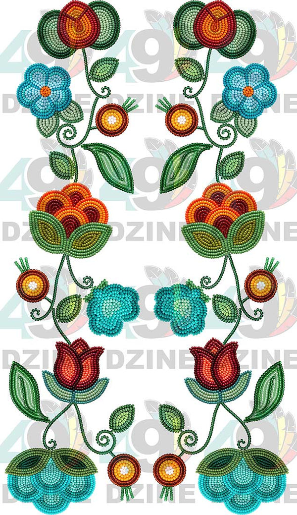 Prairie Fire Petals Two arm pieces Transfer (Various Sizes)