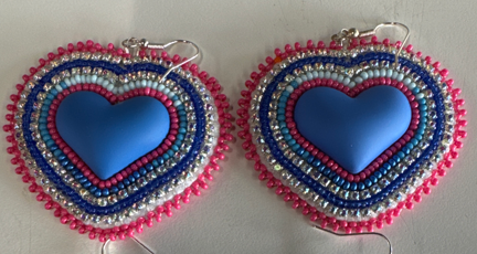 Meg Sheridan Blue Heart Earrings