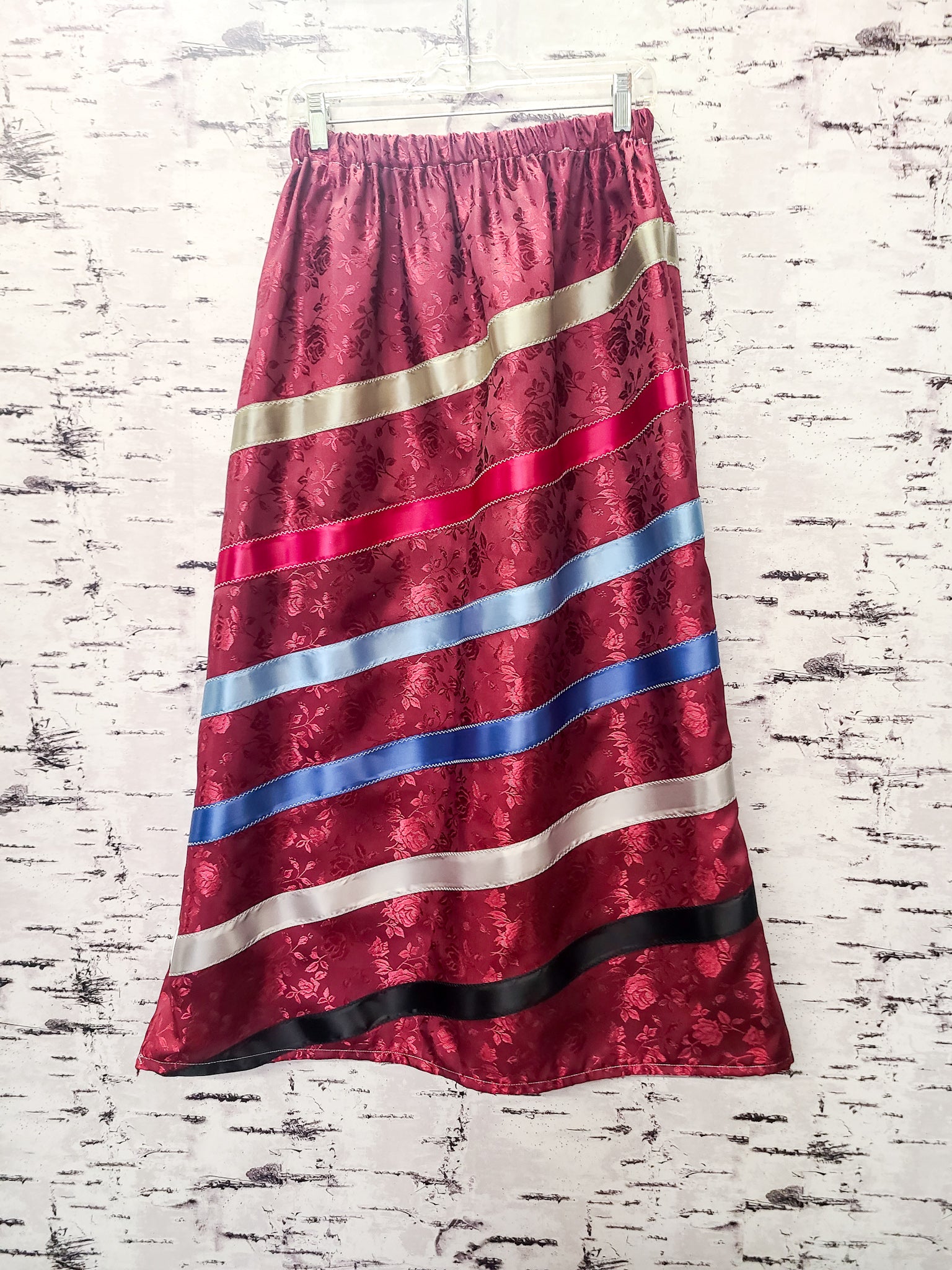 Loretta Lamouche Burgundy Ribbon Skirt