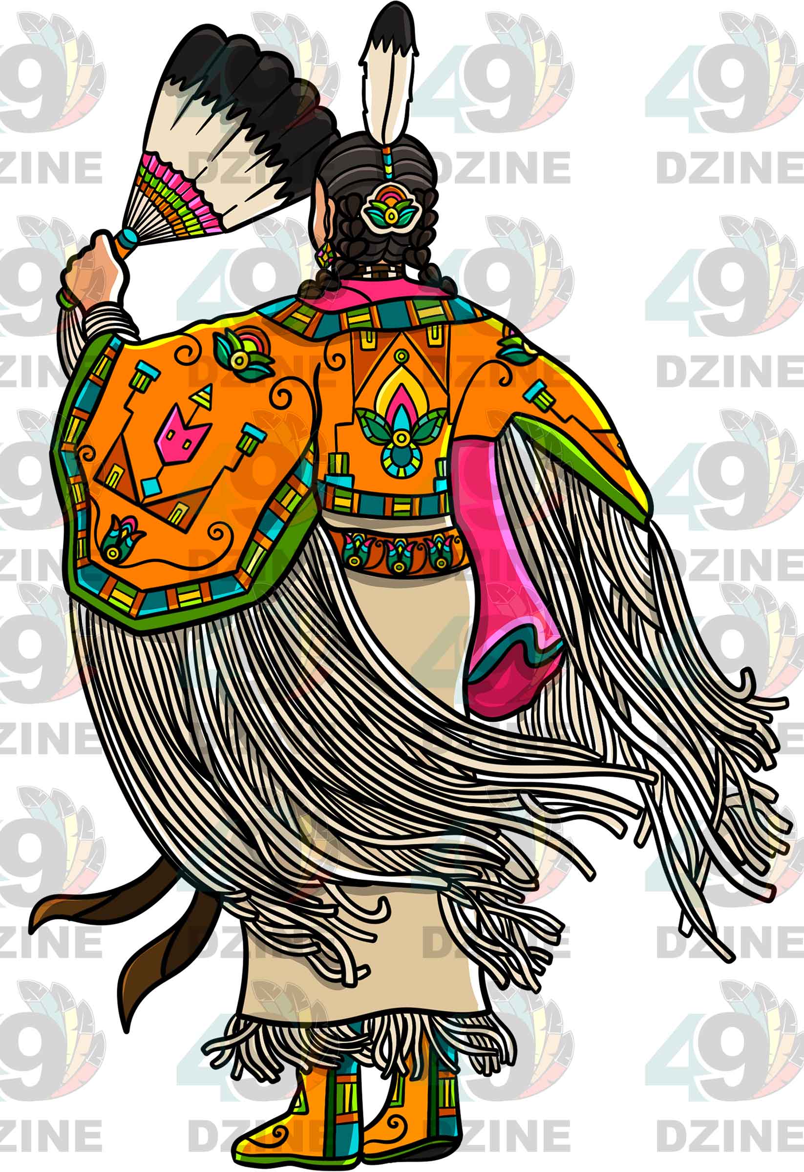 Traditional Buckskin Dancer 2 Sticker