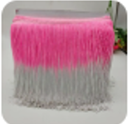 Bright Pink White Fringe