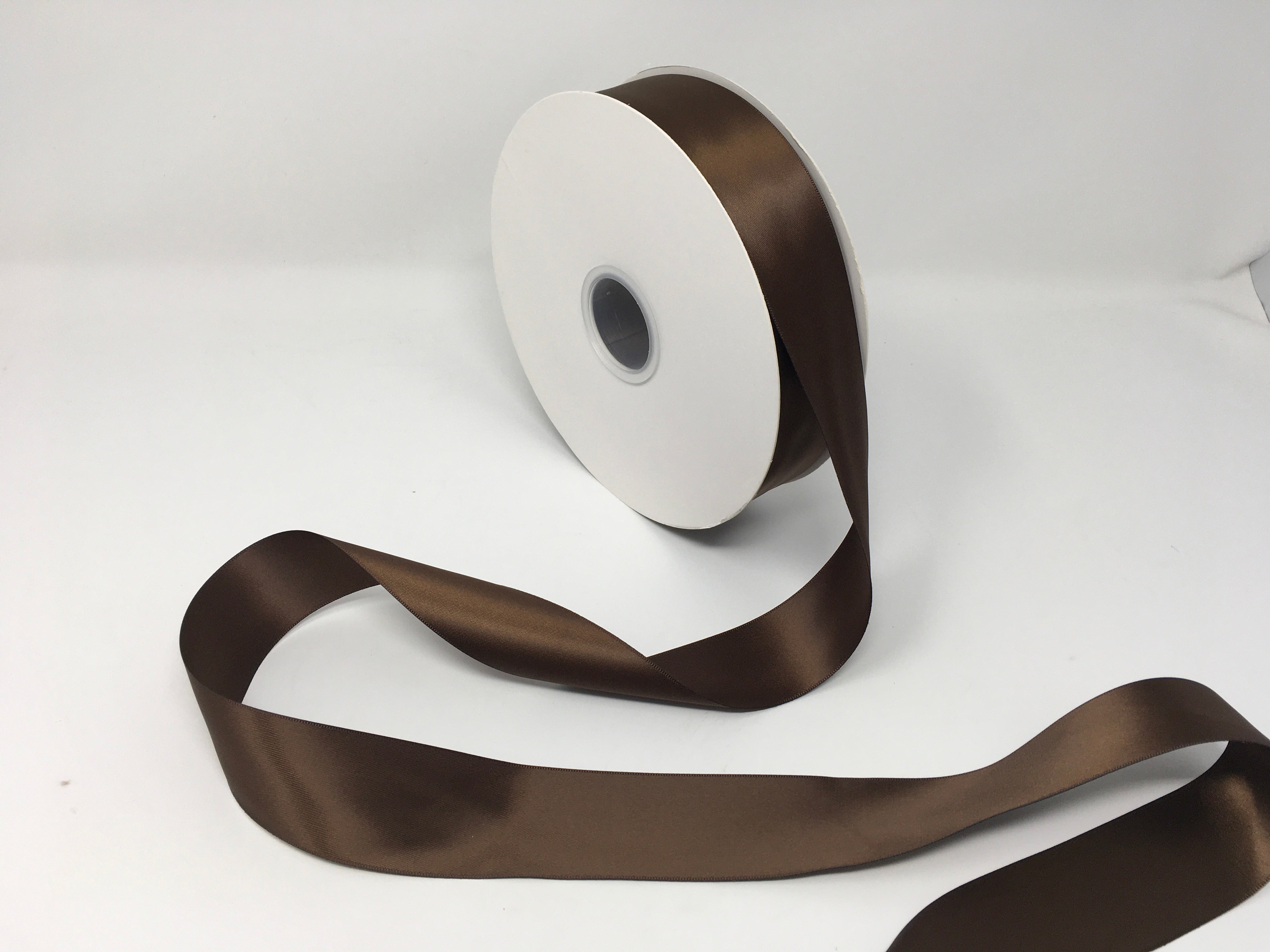 Brown 1.5 Inch Double Face Satin Ribbon 100 Yard Roll