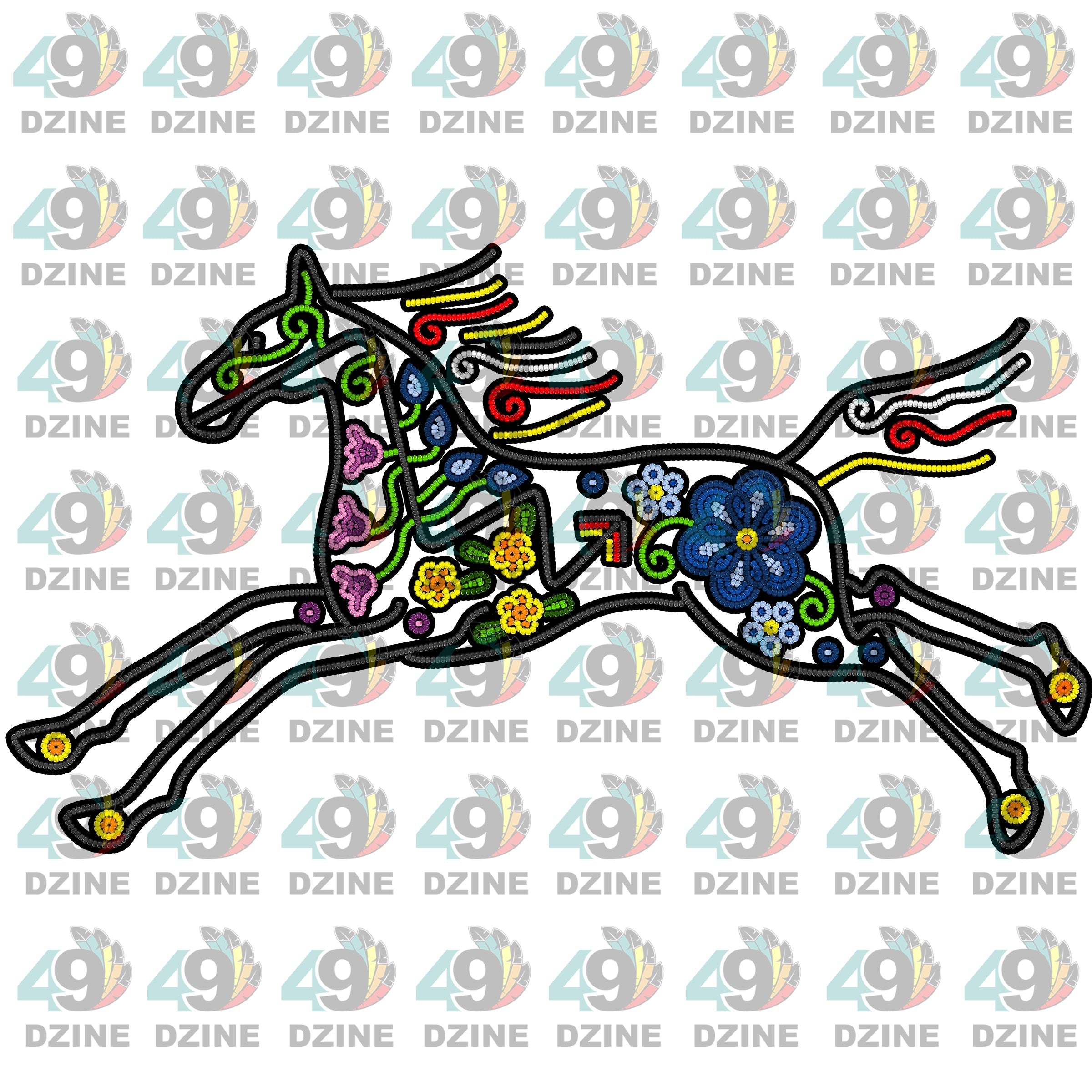 Floral Ledger Horse UV Sticker