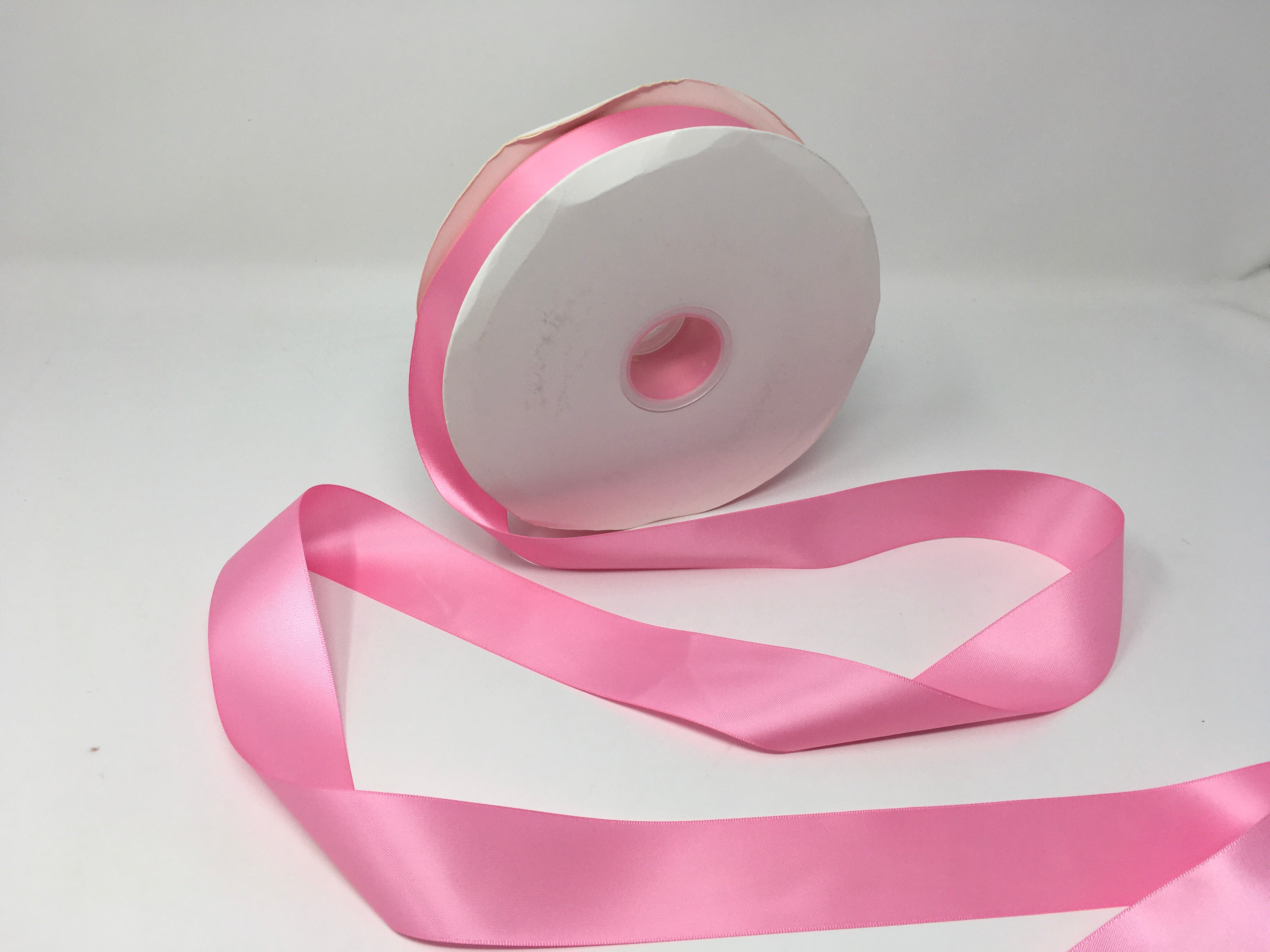 Geranium Pink 1.5 Inch Double Face Satin Ribbon 100 Yard Roll