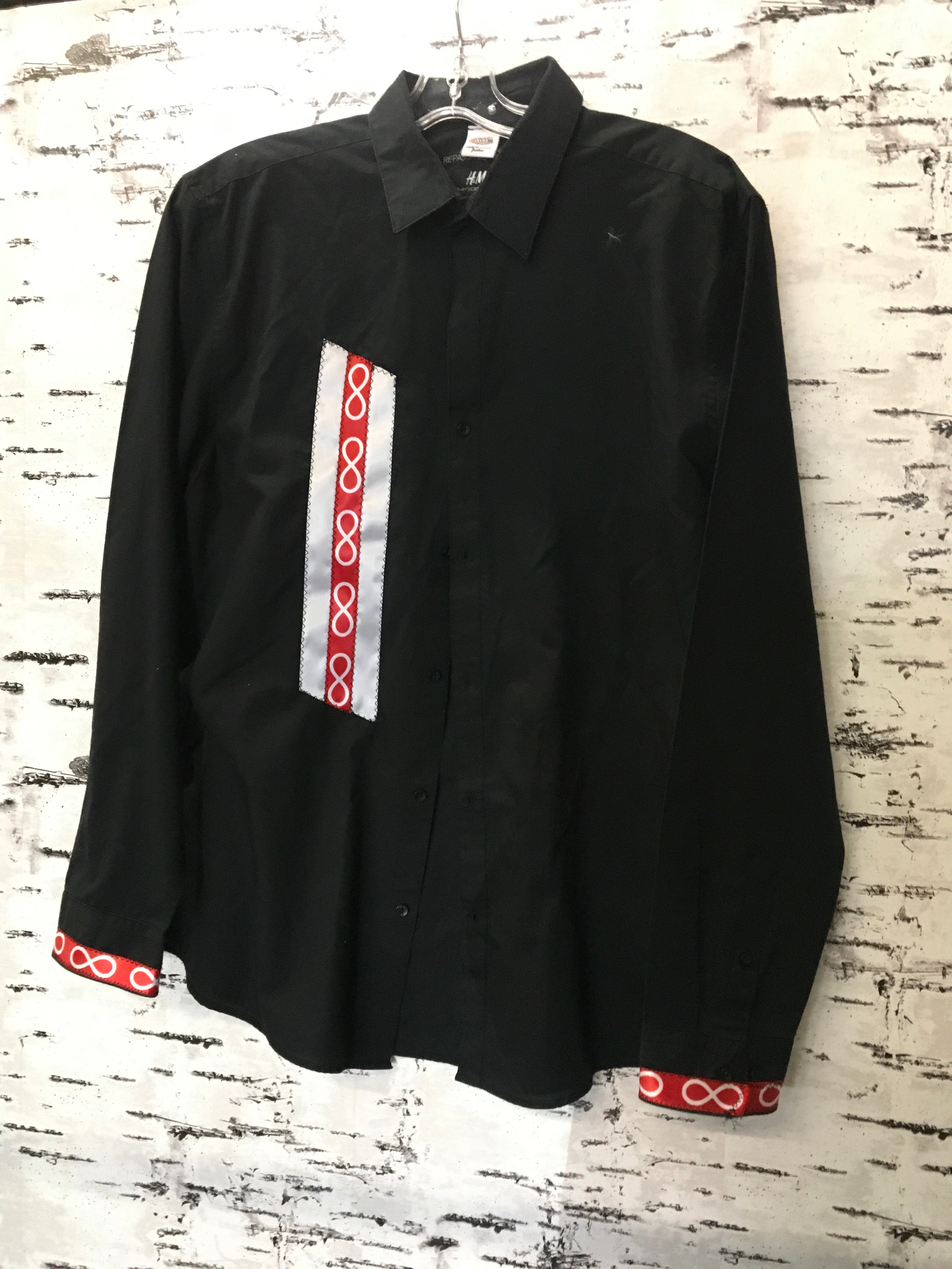 Jackie Lafferty Ribbon Shirt- Black/Red Metis