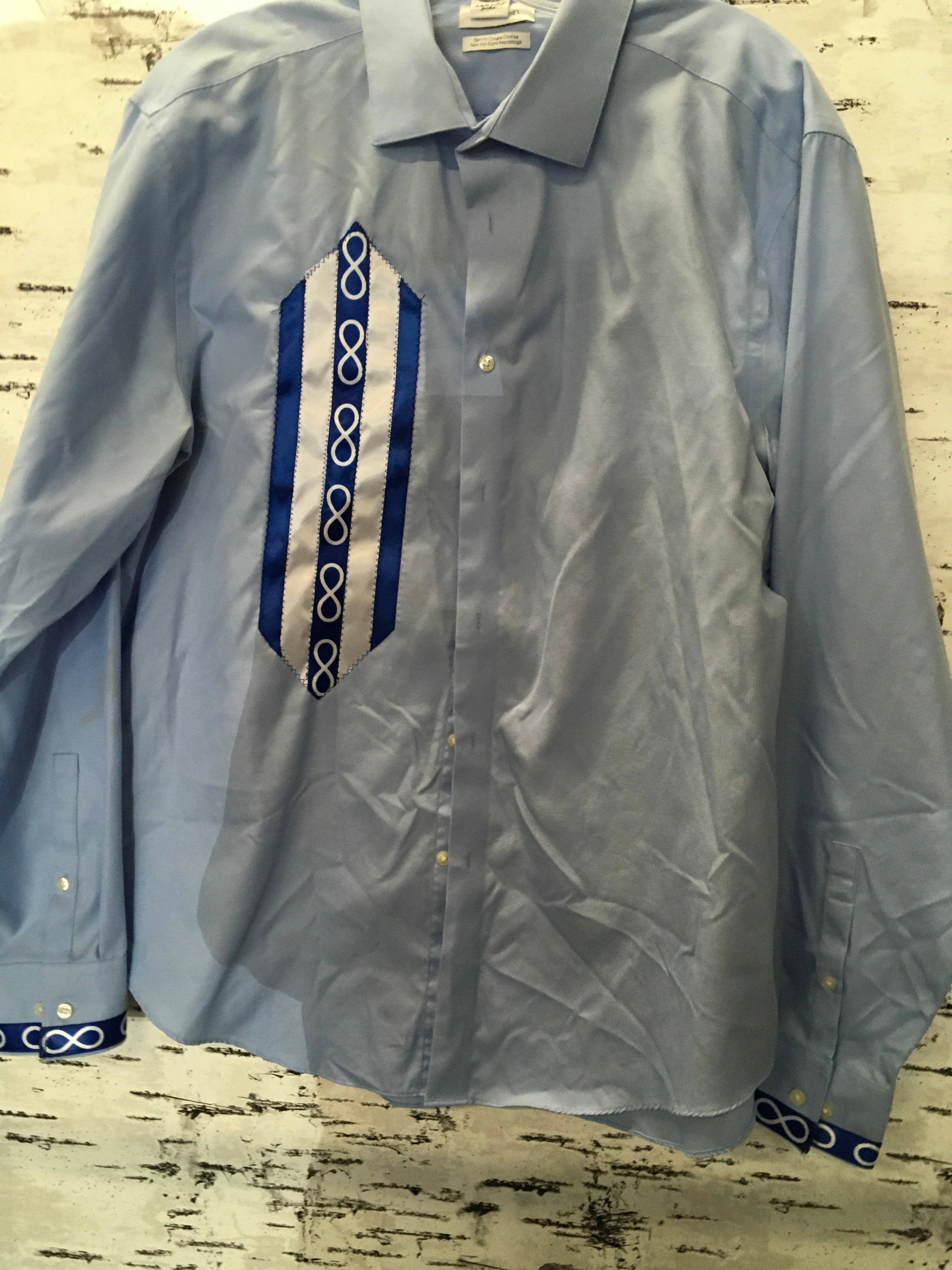 Jackie Lafferty Ribbon Shirt- Light Blue Metis