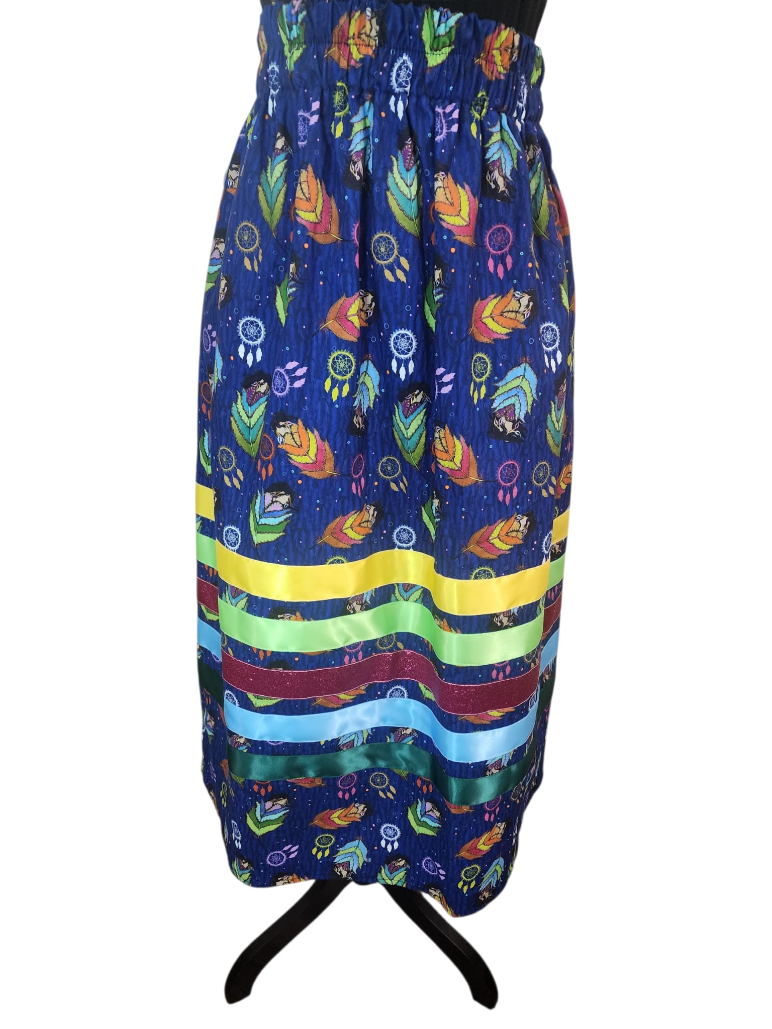 RezRibbons Handmade Blue Feather Ribbon Skirt