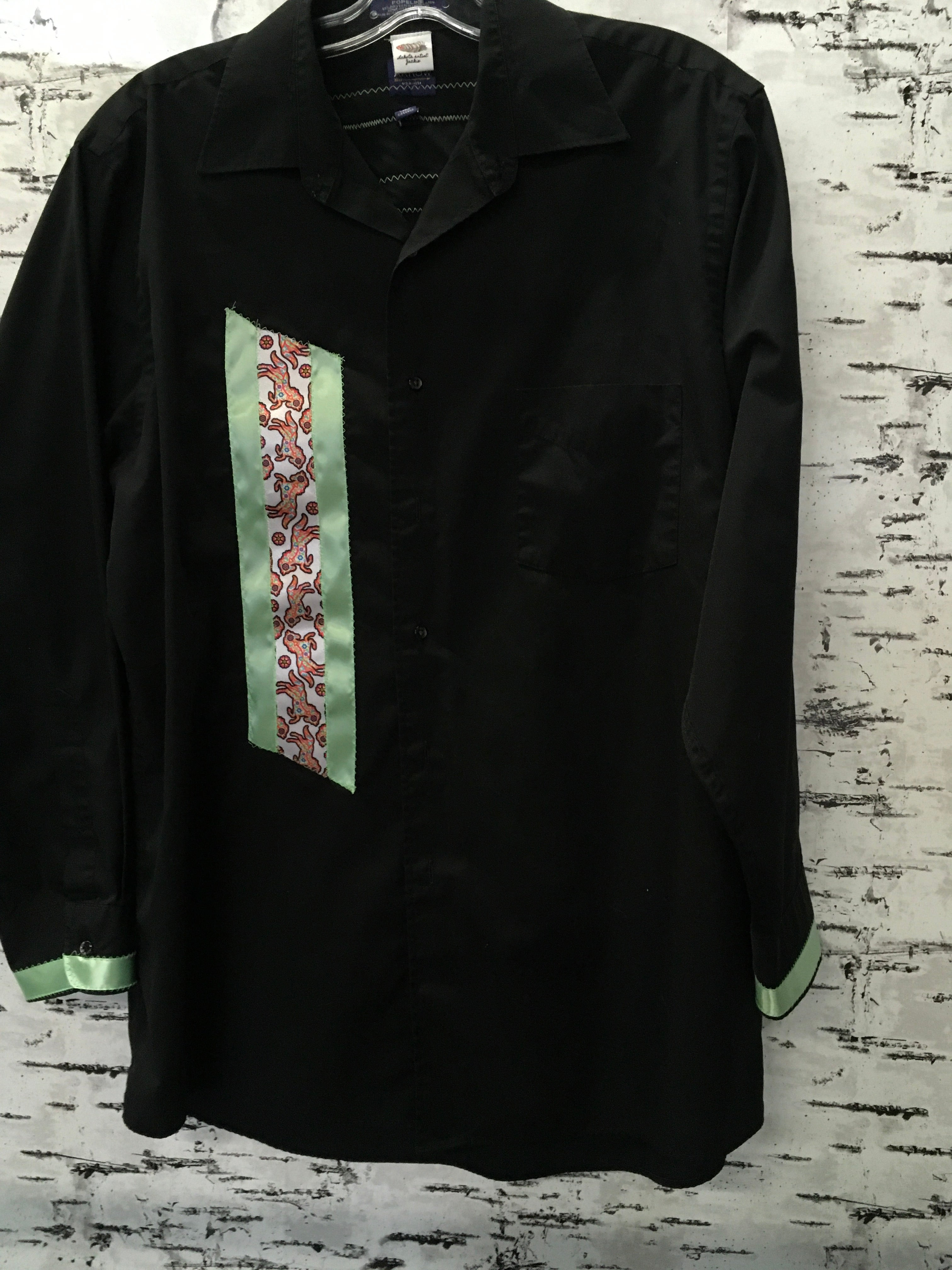 Jackie Lafferty Ribbon Shirt- Black Floral Horse