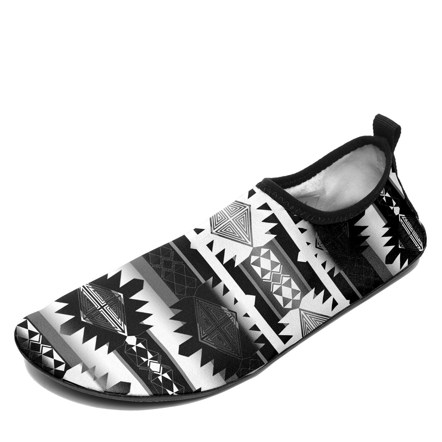 Okotoks Black and White Sockamoccs Slip On Shoes
