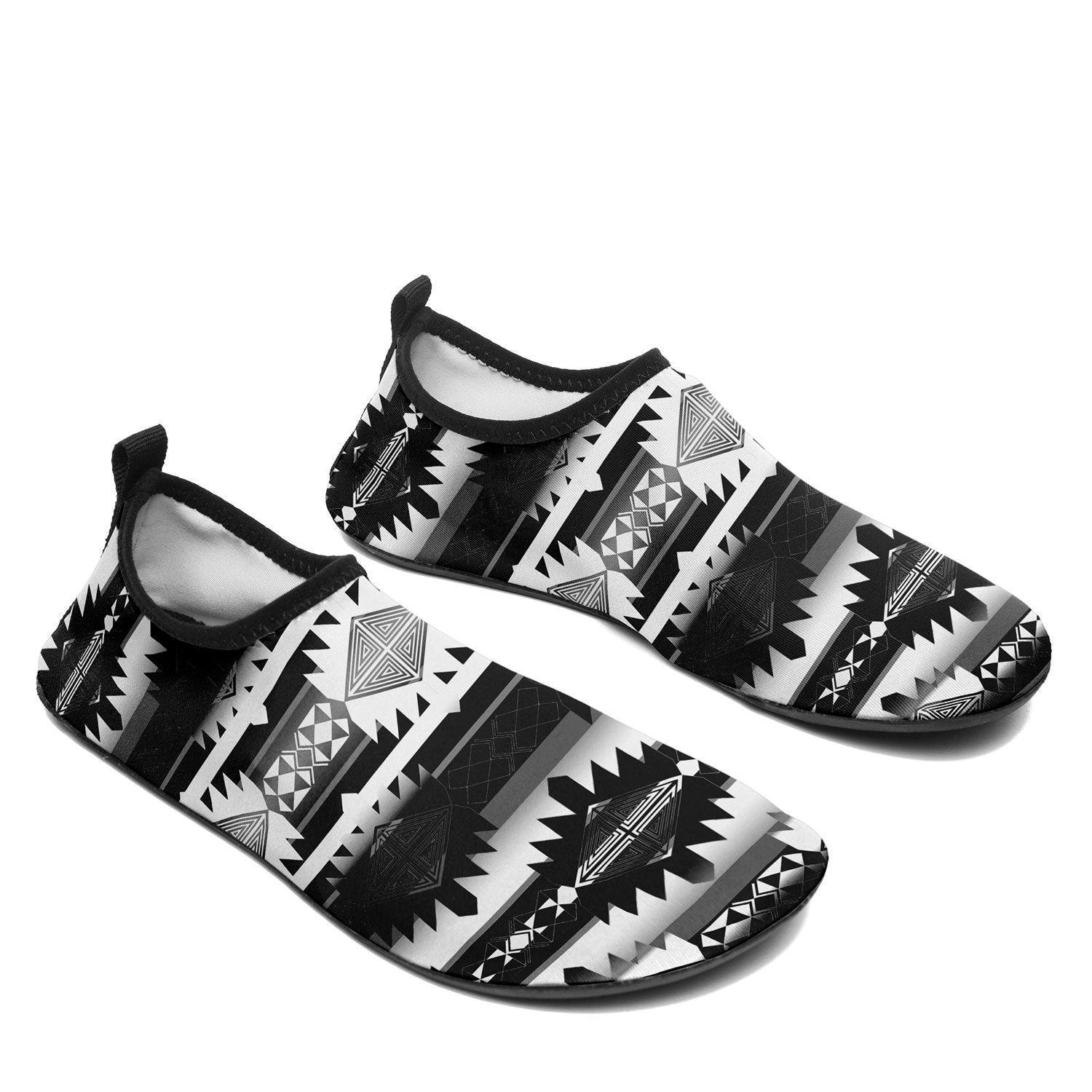 Okotoks Black and White Sockamoccs Slip On Shoes
