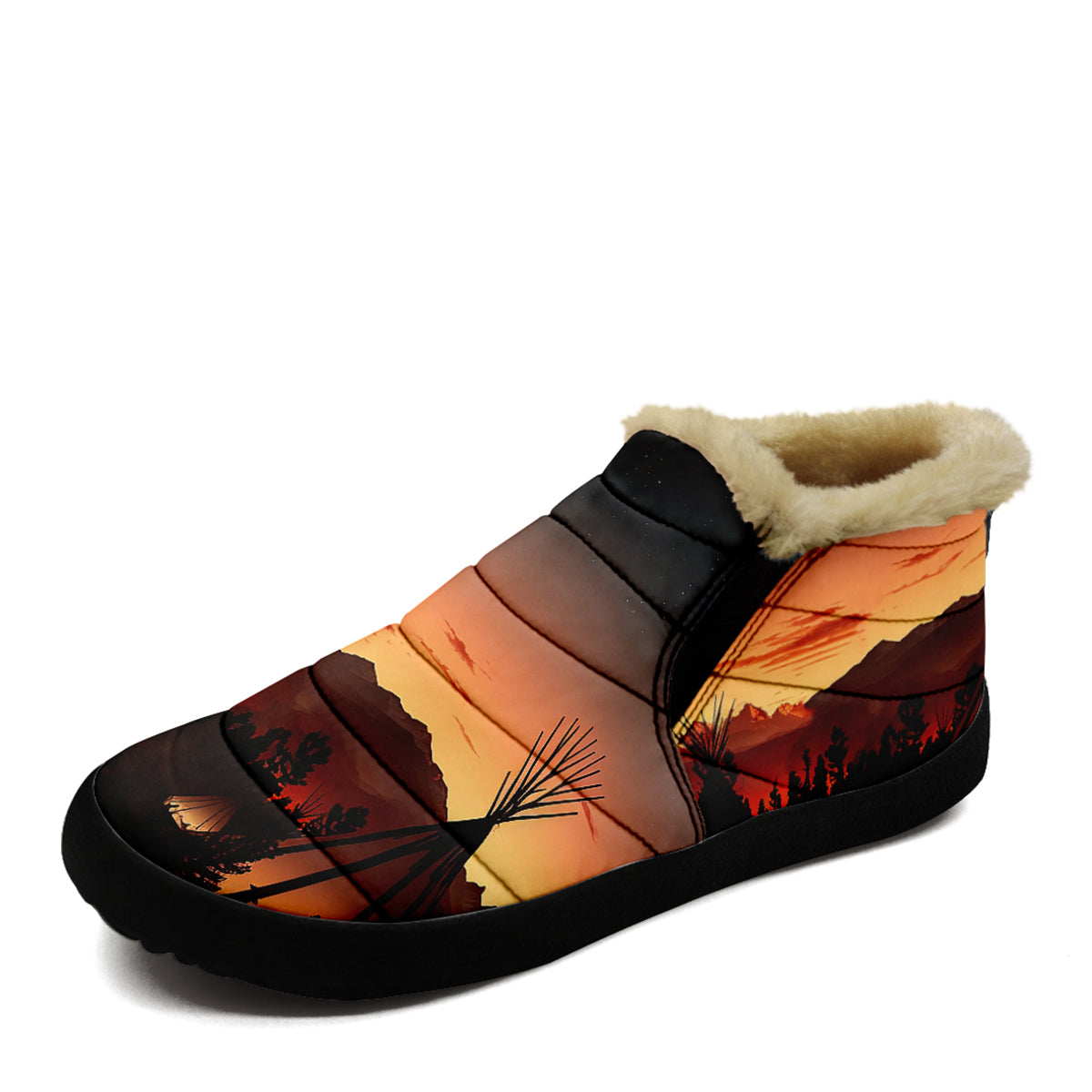 Sunset Tipi Ankle Winter Bootie with Fur Lining