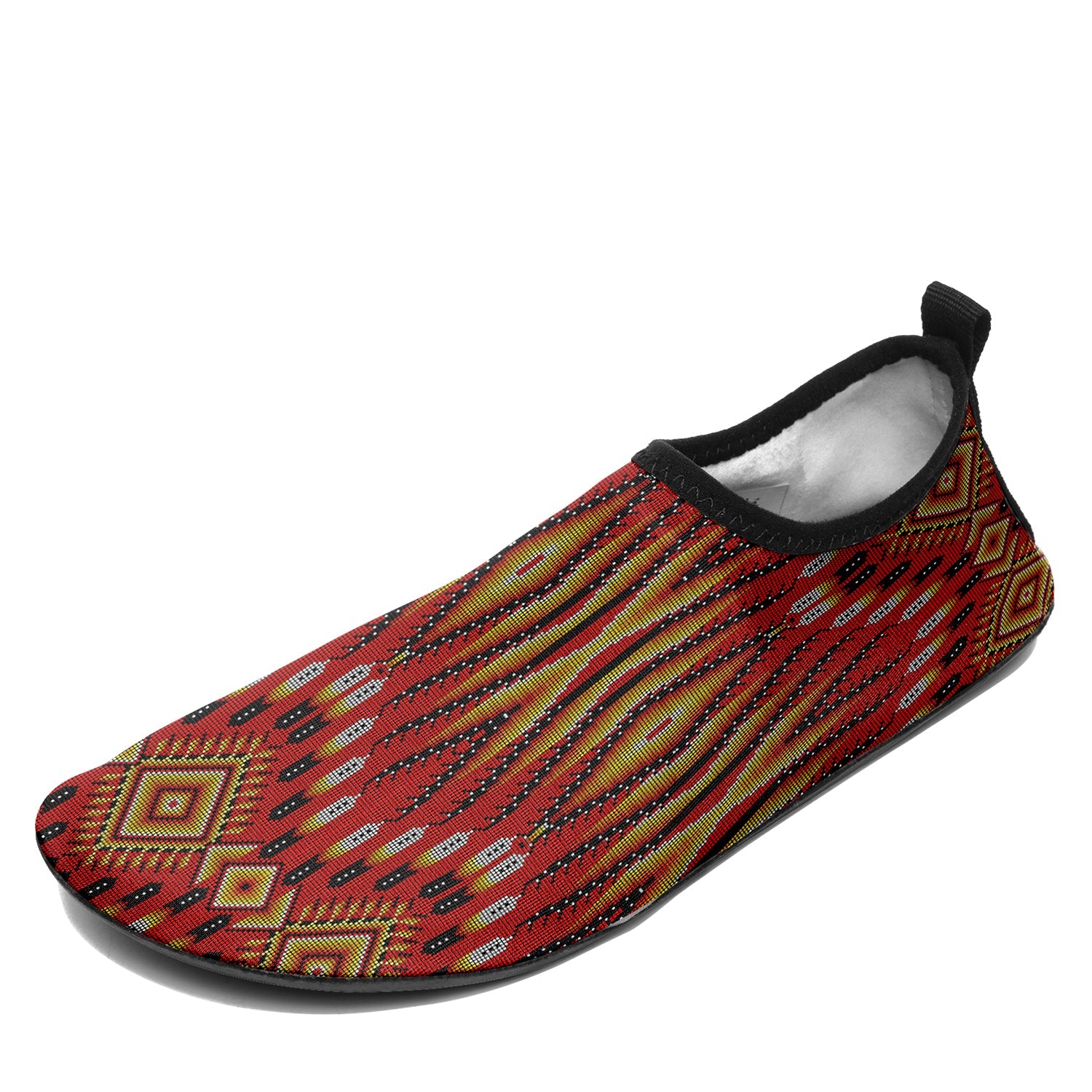 Fire Feather Red Kid's Sockamoccs Slip On Shoes