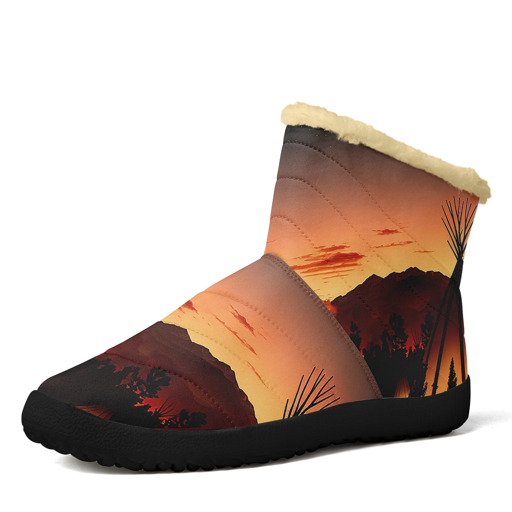 Sunset Tipi High Top Zipper Winter Boot with Fur Lining