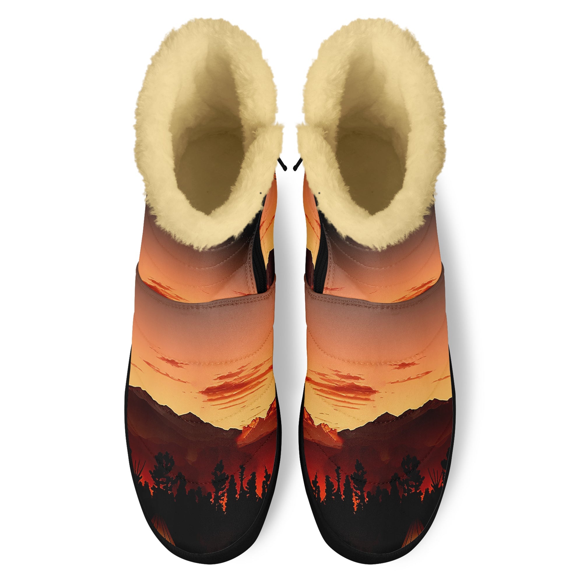 Sunset Tipi High Top Zipper Winter Boot with Fur Lining