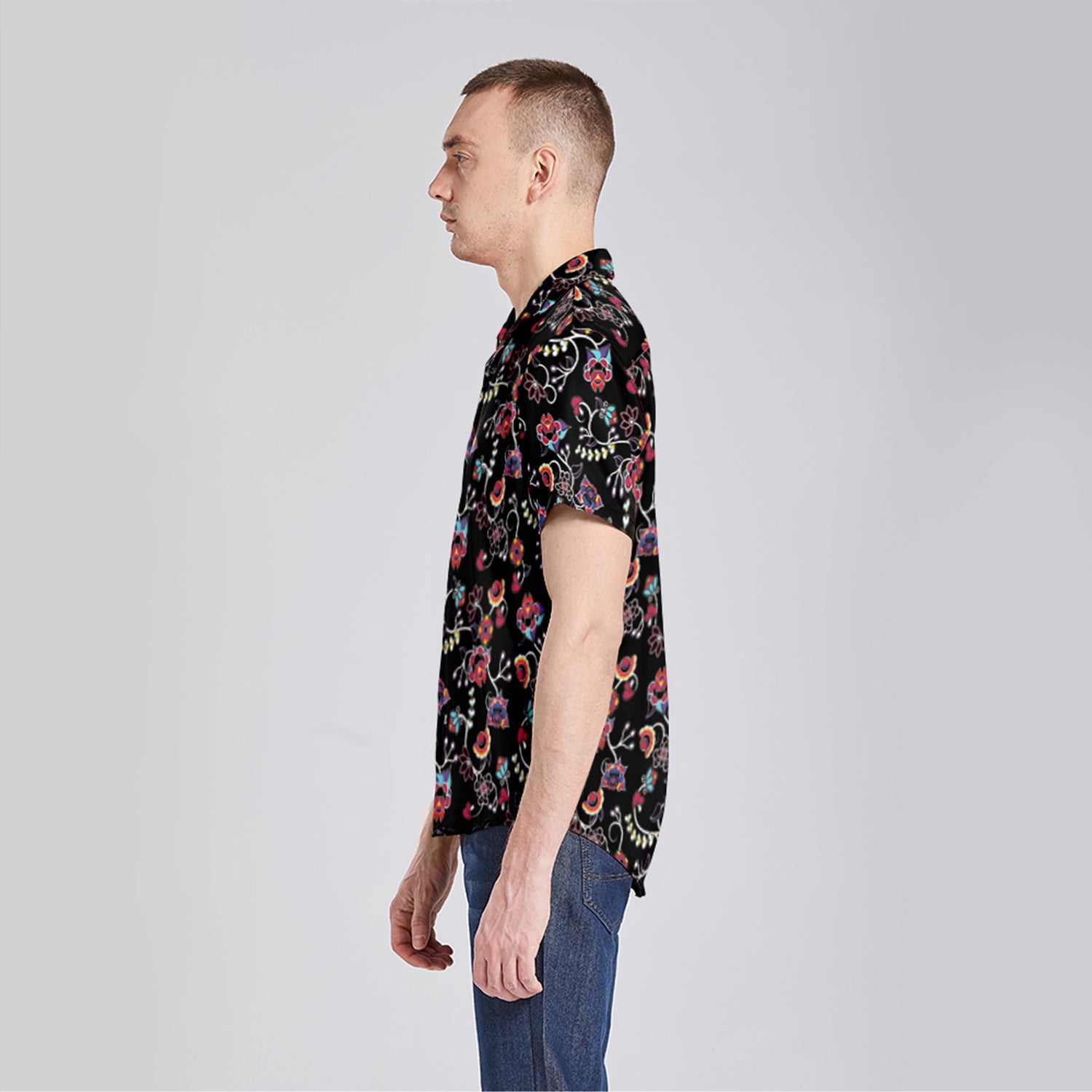 Floral Danseur Men's Casual Button Up Silk Shirt