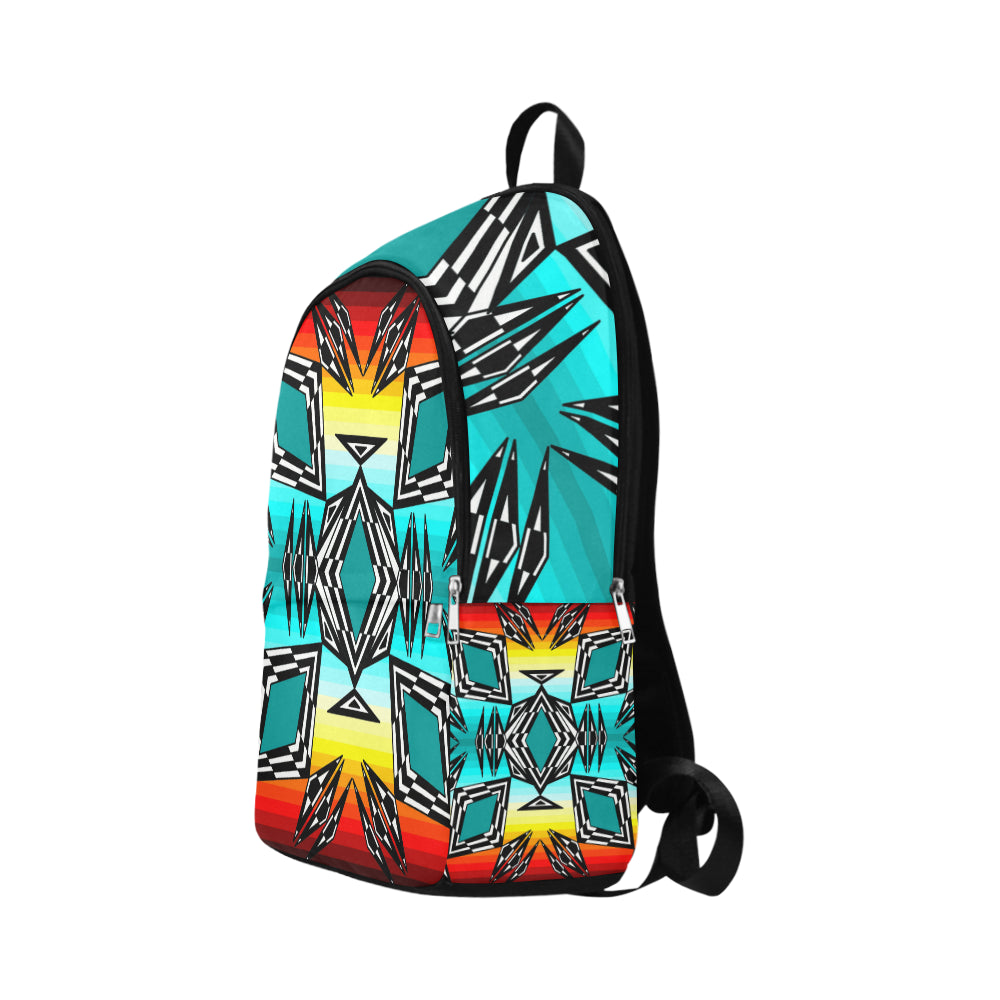 fire and turquoise gradient II Fabric Backpack for Adult (Model 1659)