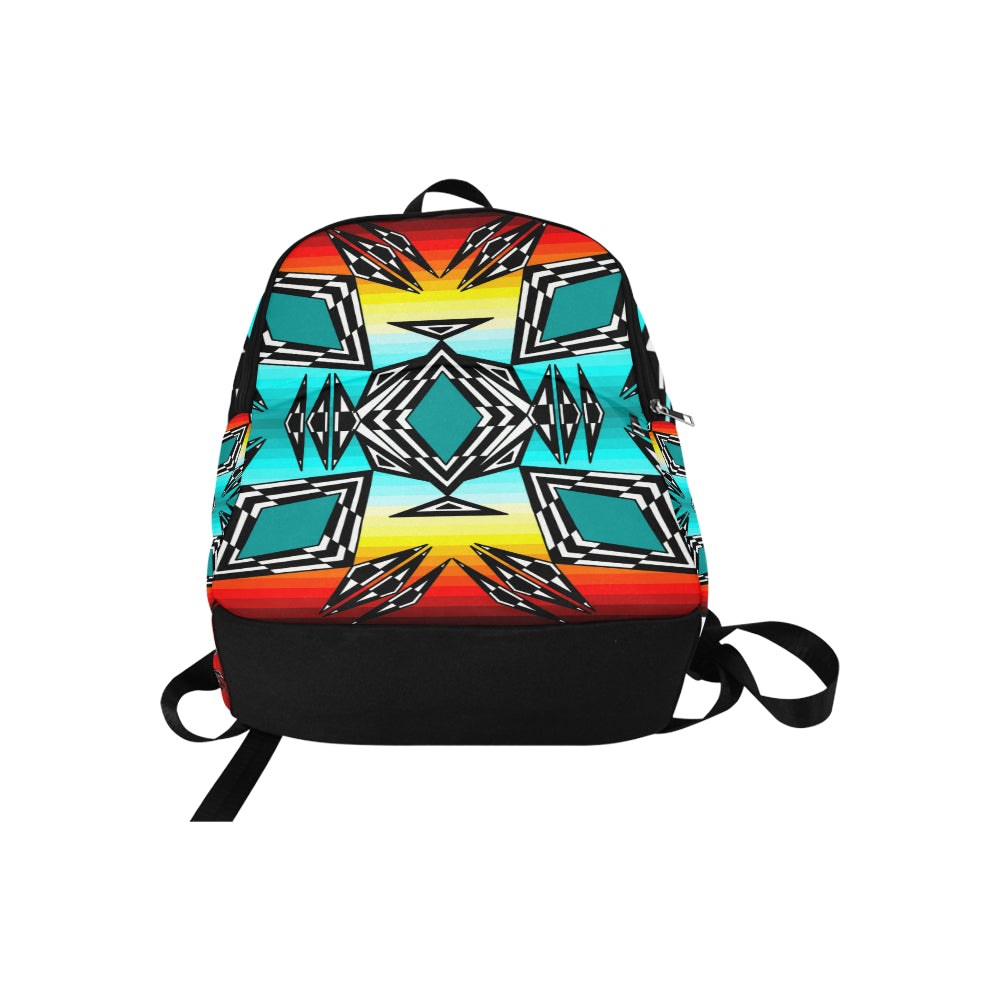 fire and turquoise gradient II Fabric Backpack for Adult (Model 1659)