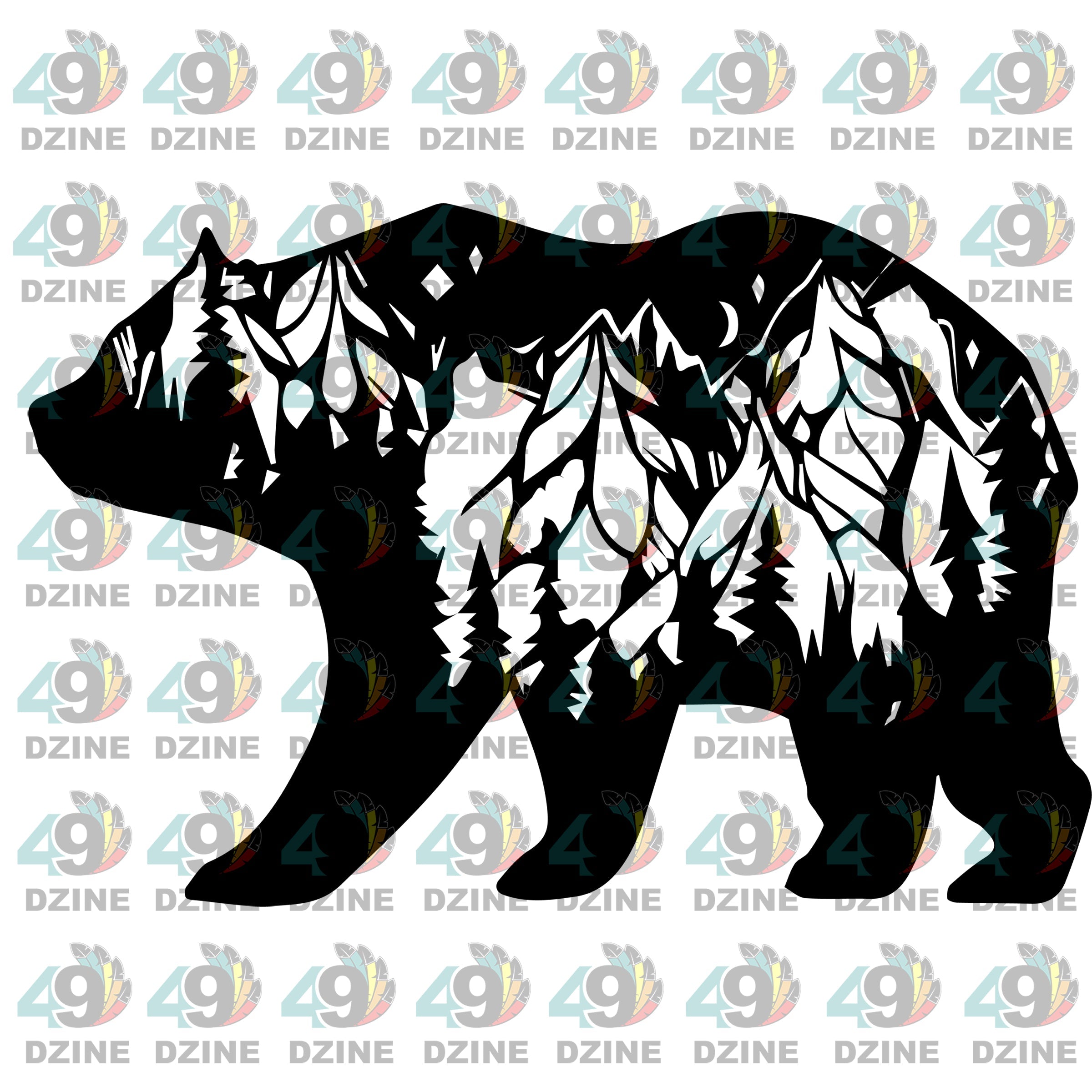 12-inch Black Bear Transfer