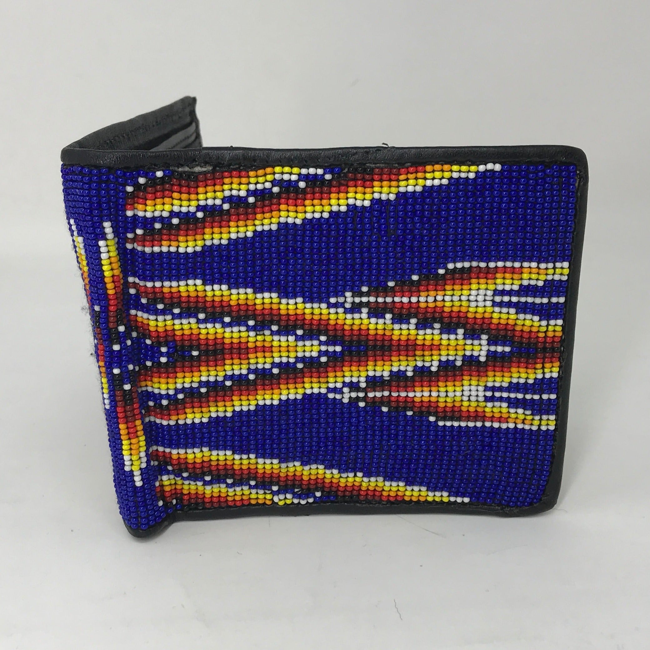 Beaded Wallet - Blue and Fire Colours
